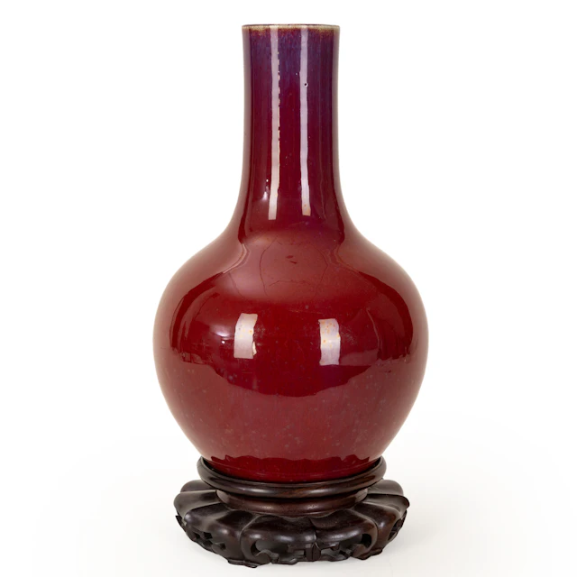 Chinesische Vase mit flambé-Glasur, Qianlong-Periode, 18. Jh.
