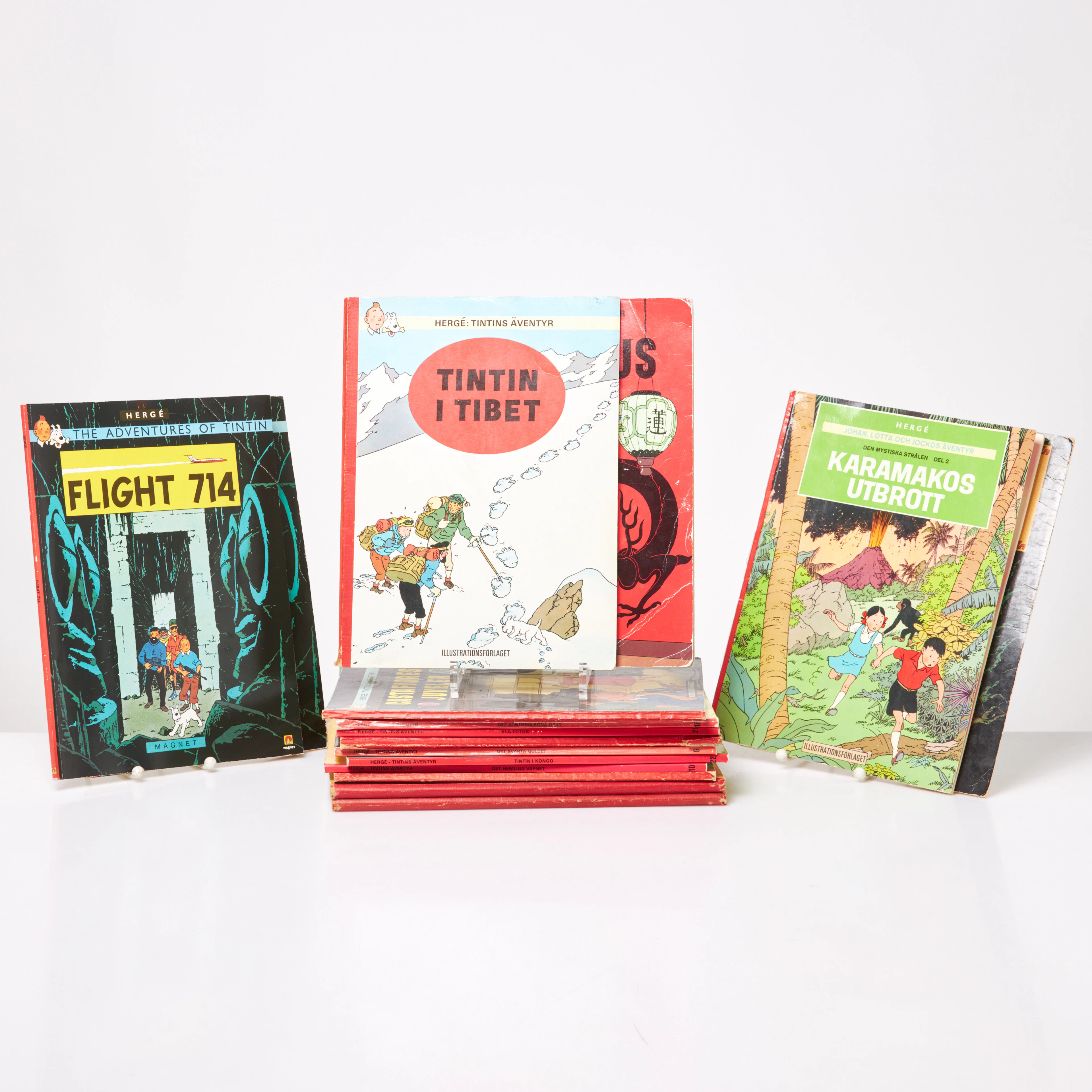SERIEALBUM, 16 st Hergé, Tintins Äventyr, 1960/70-tal.