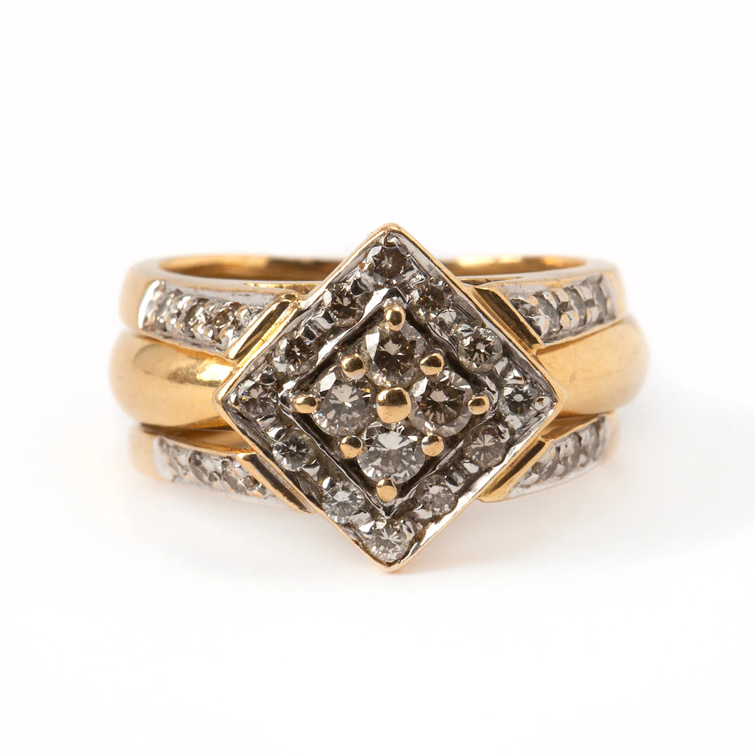 RING, 18K guld med diamanter, Indien, 2010-tal.
