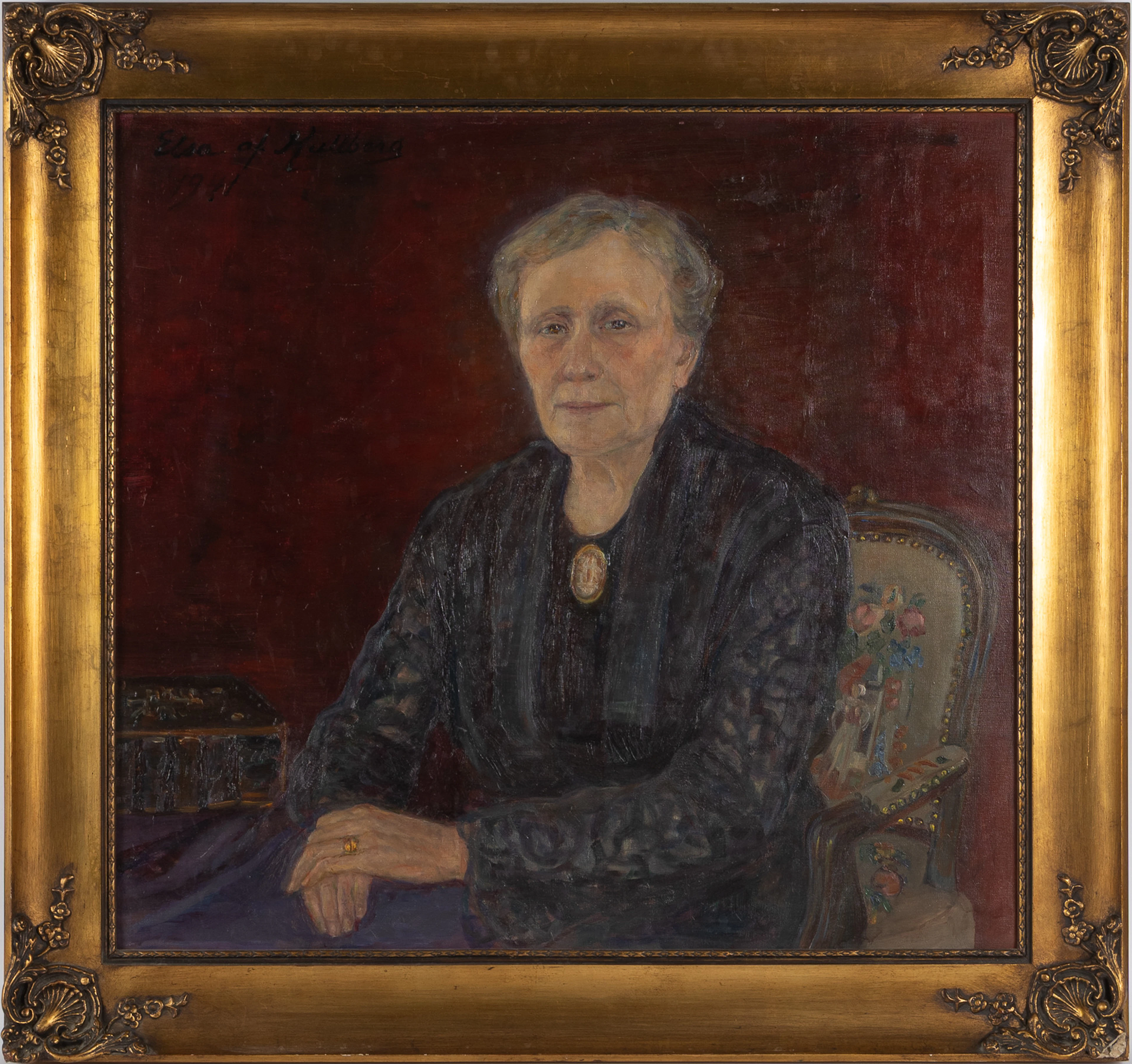 ELSA AF KULLBERG. Porträtt föreställande Fru Maria Andersson, olja