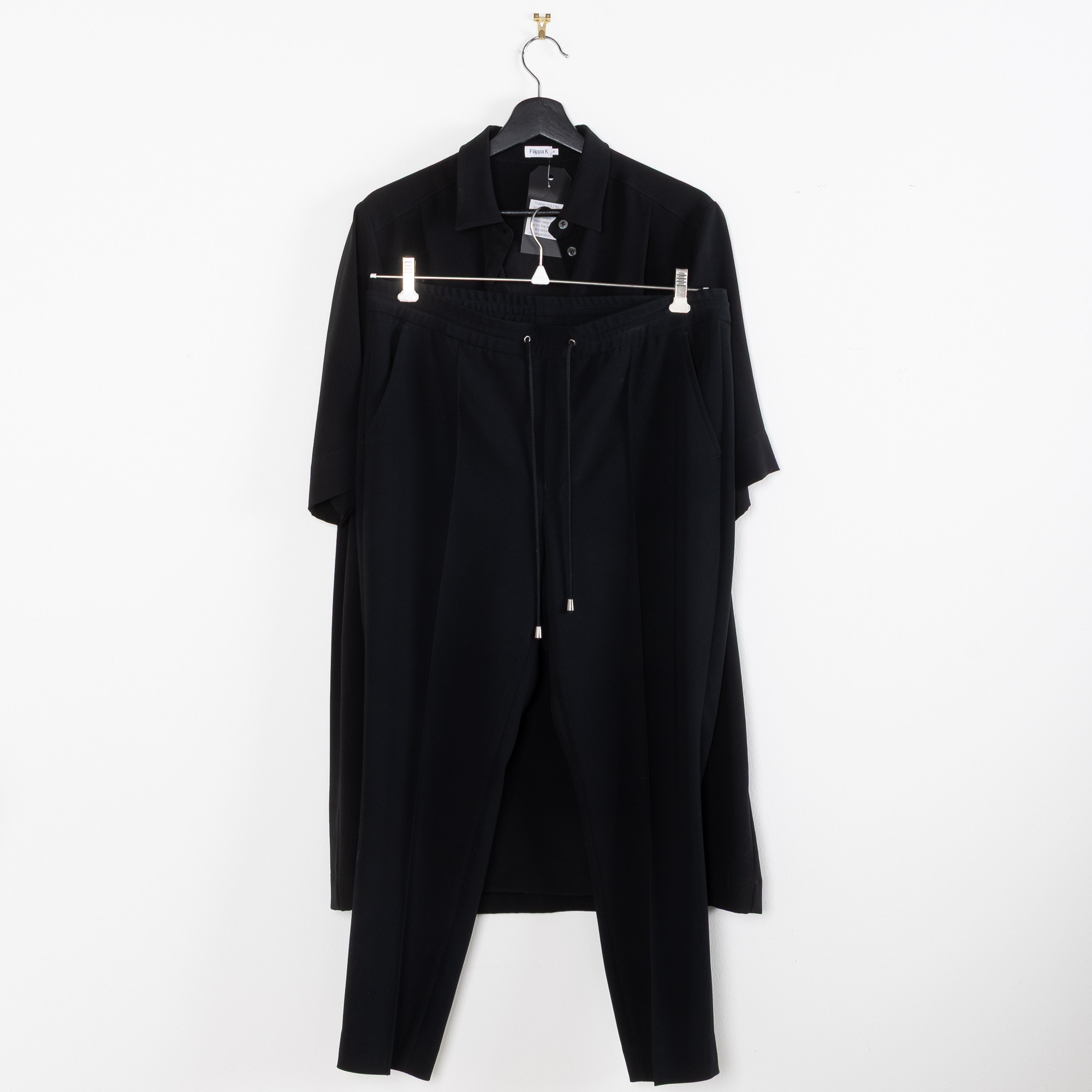 FILIPPA K, Byxa samt oversized skjortblus, storlek L & S.
