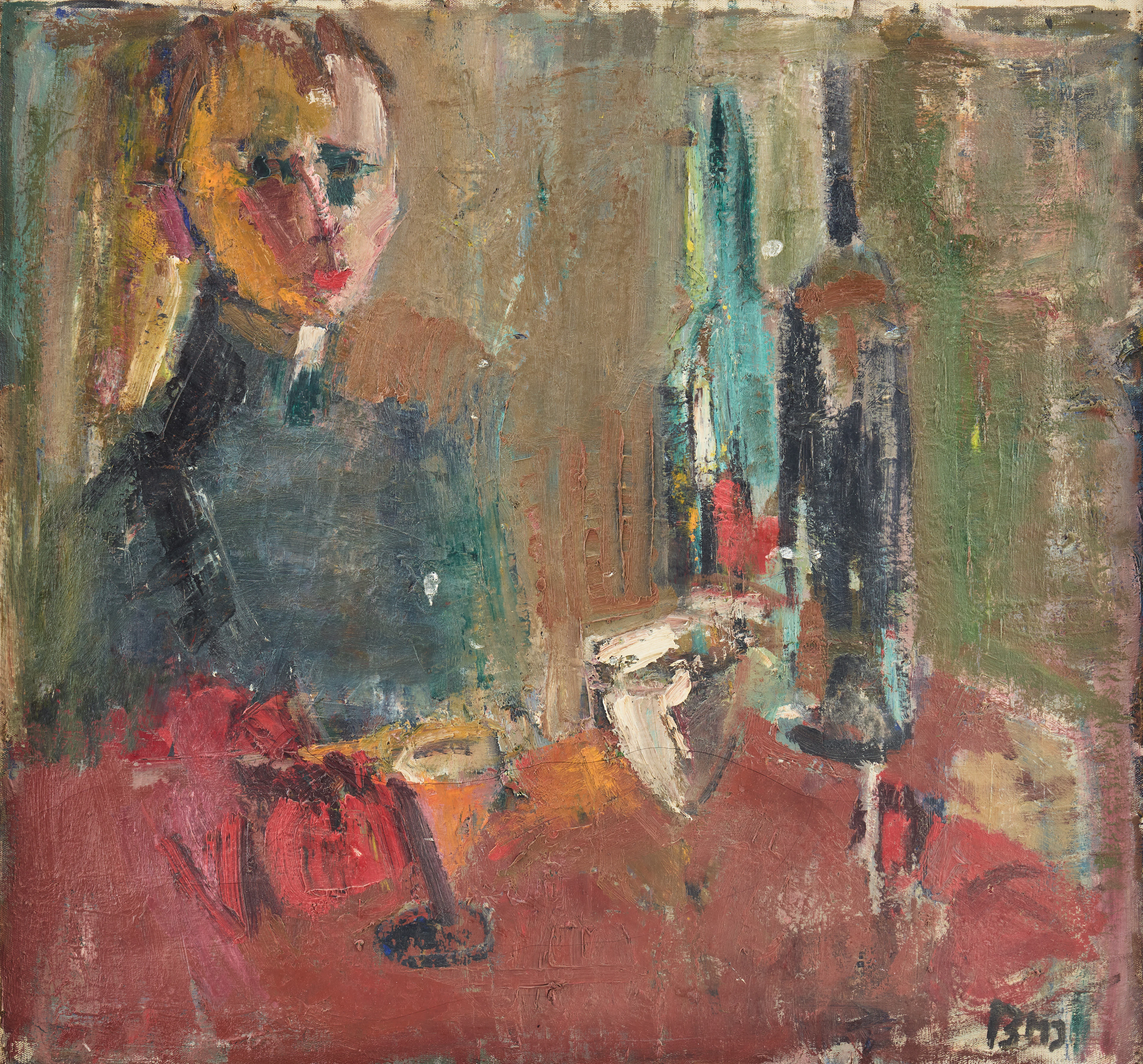 BRITTMARI JACOBSON. ”Självporträtt med flaskor”.