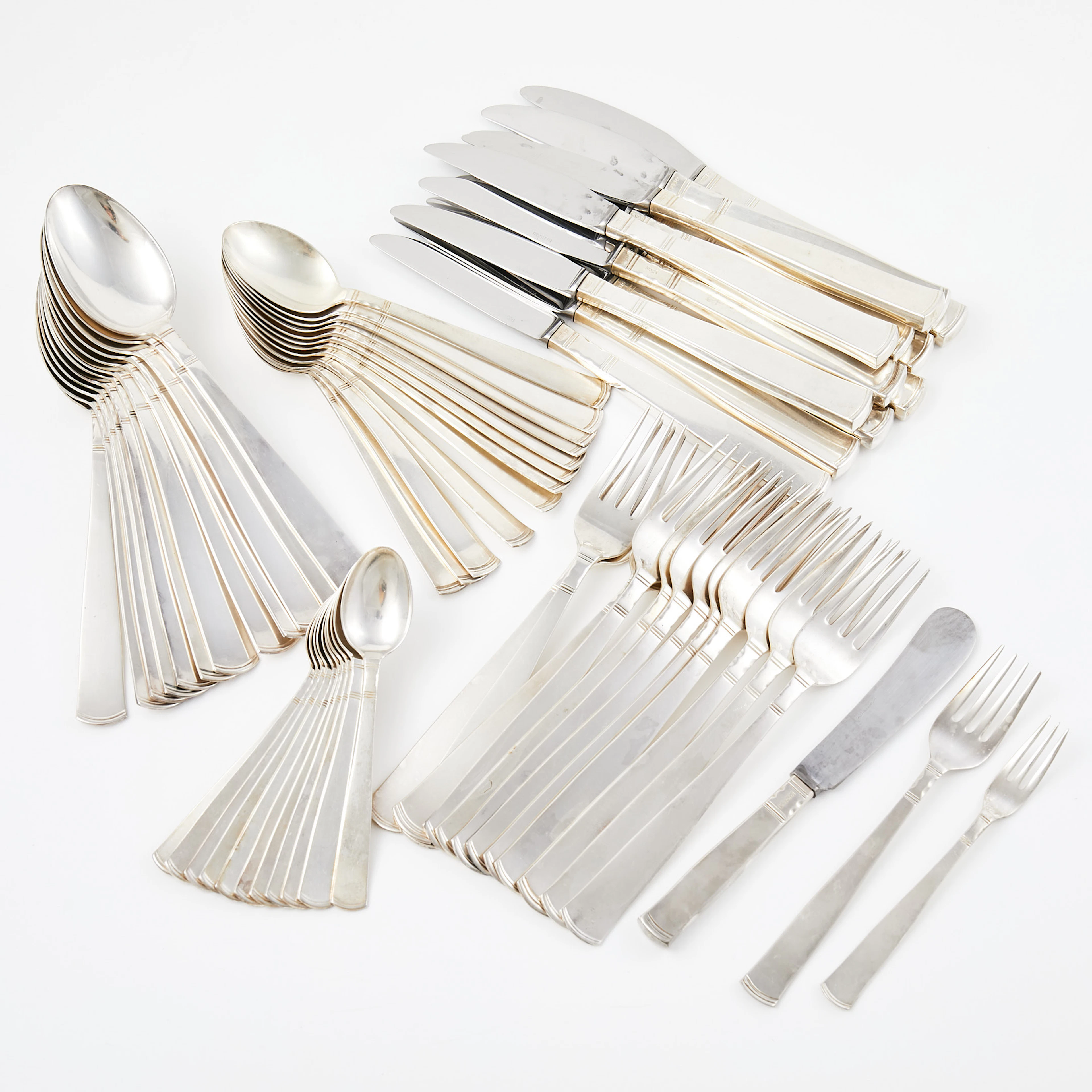 BESTICKSERVIS, 62 dlr, silver, "Rosenholm", Guldsmedsaktiebolaget
