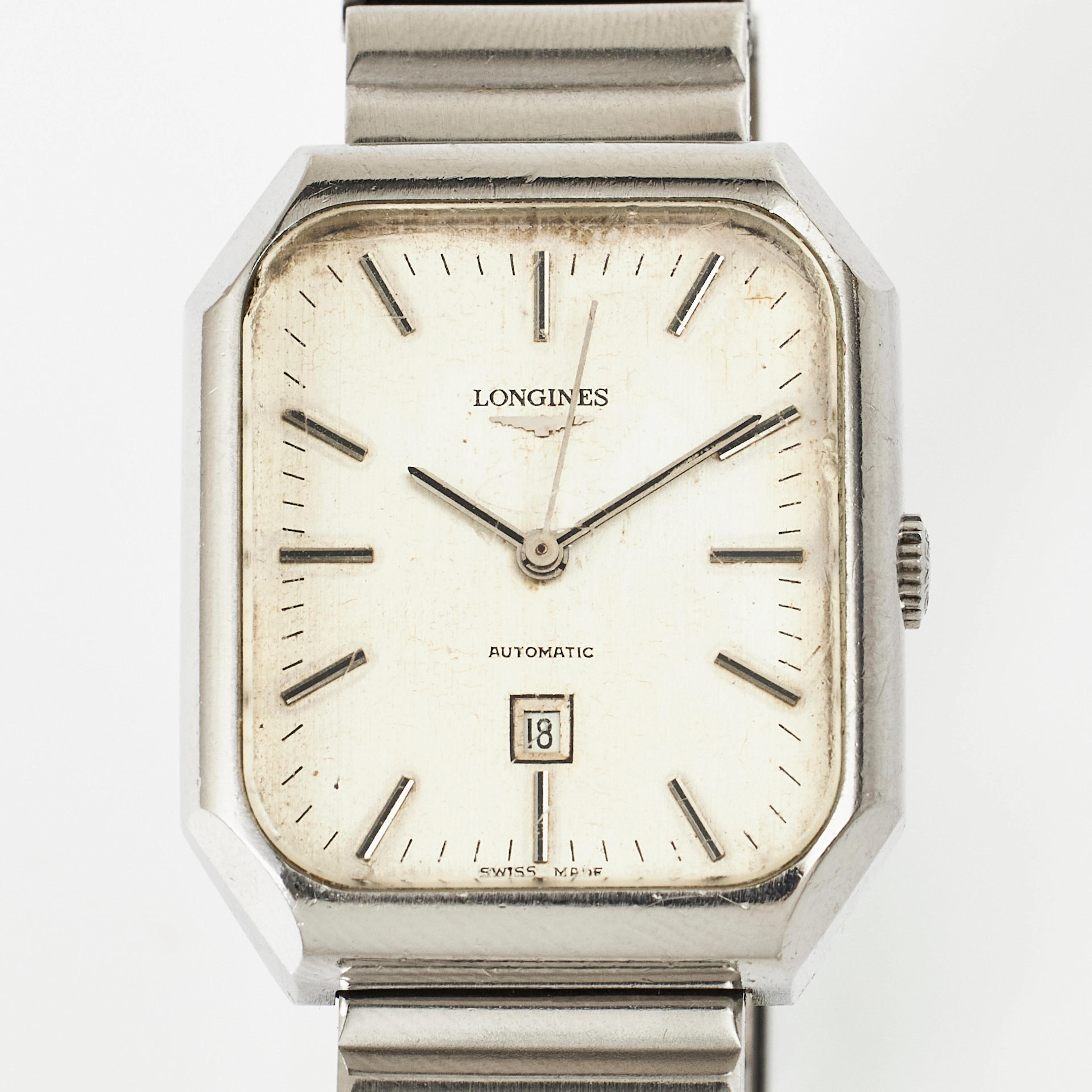 LONGINES, armbandsur, 28 x 33,5 mm, stål, ca 1970.