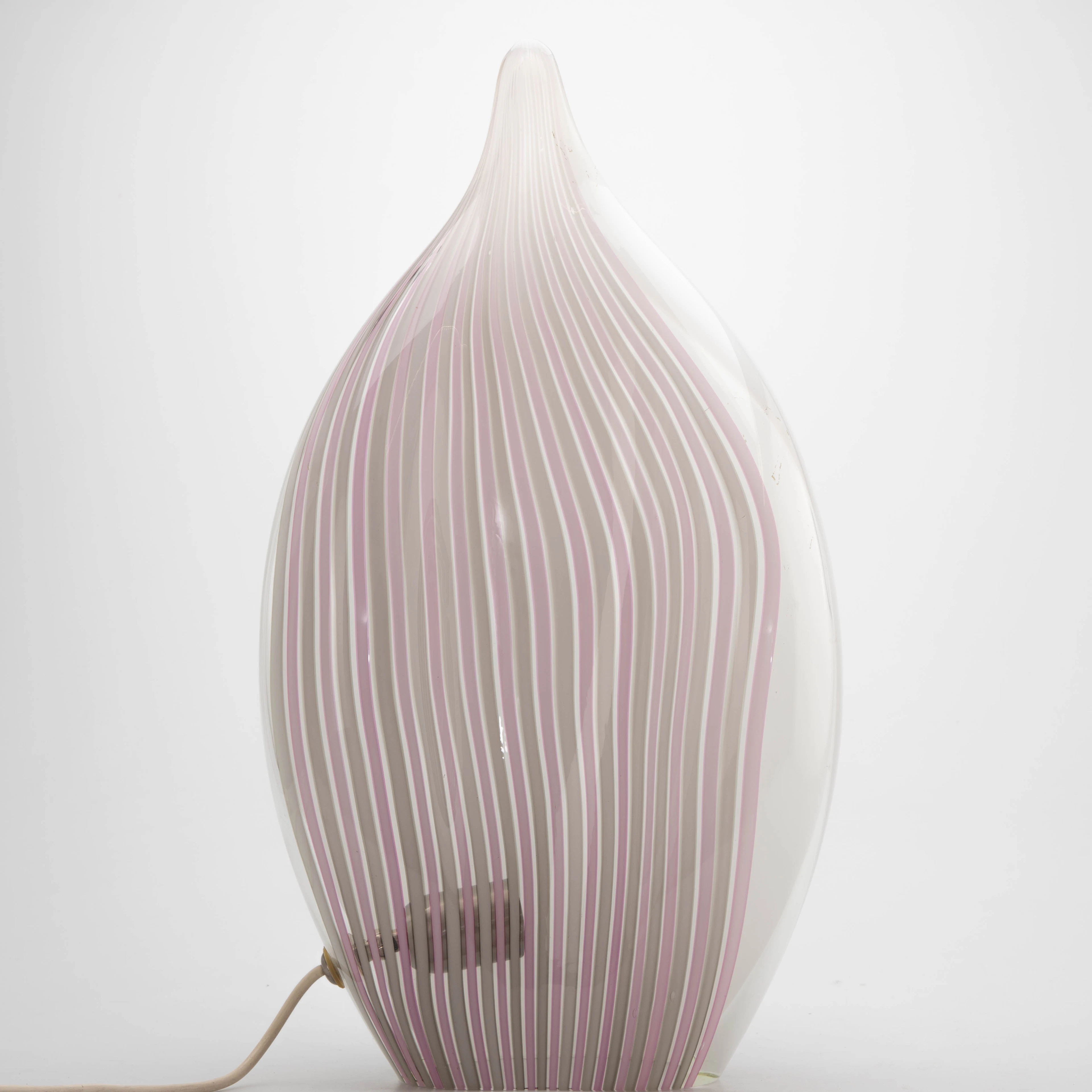 La Murrina, große Tischlampe 'Swirl', Entwurf wohl Lino Tagliapietra