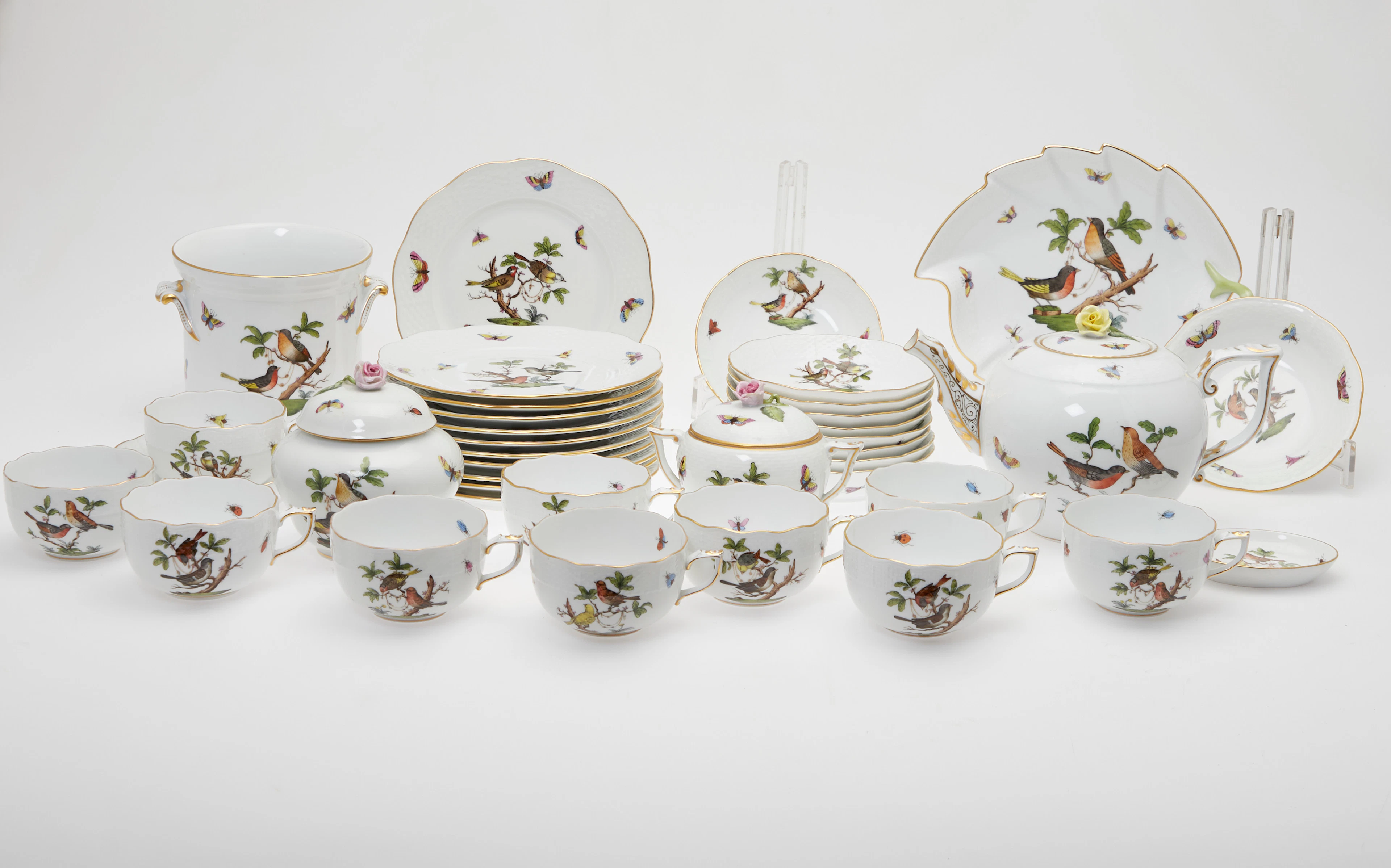 HEREND Teeservice ‘Rothschild’ für 10 Personen (40).