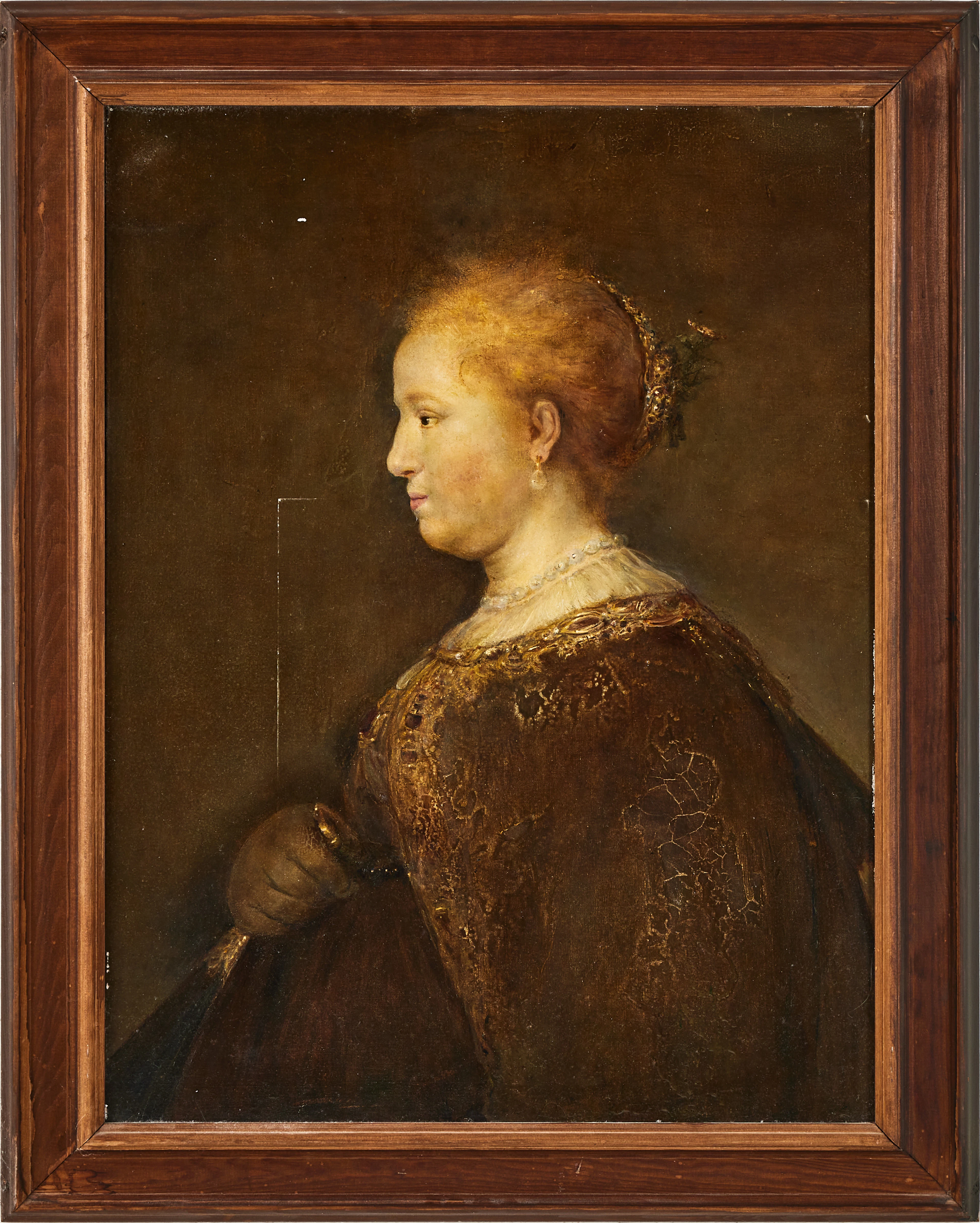OIDENTIFIERAD KONSTNÄR. 1900-tal, porträtt, kopia efter Rembrandt, olja på duk.