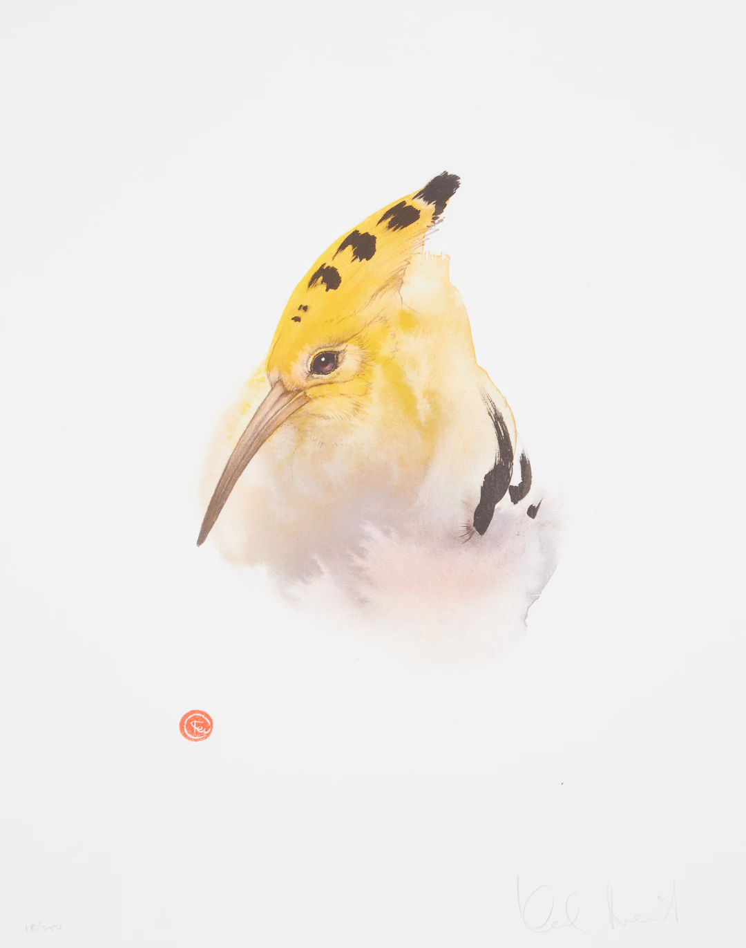 KARL MÅRTENS. "Härfågel", färglitografi, signerad, numrerad 18/250.