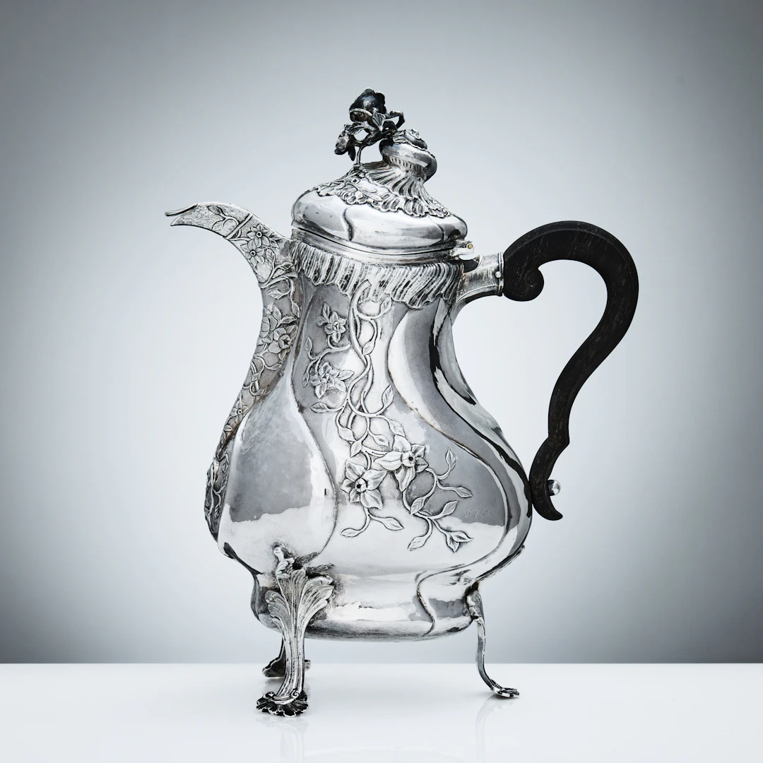 AXEL JOHAN LIMNELL. Kaffekanna, silver, Växjö 1773. Rokoko.