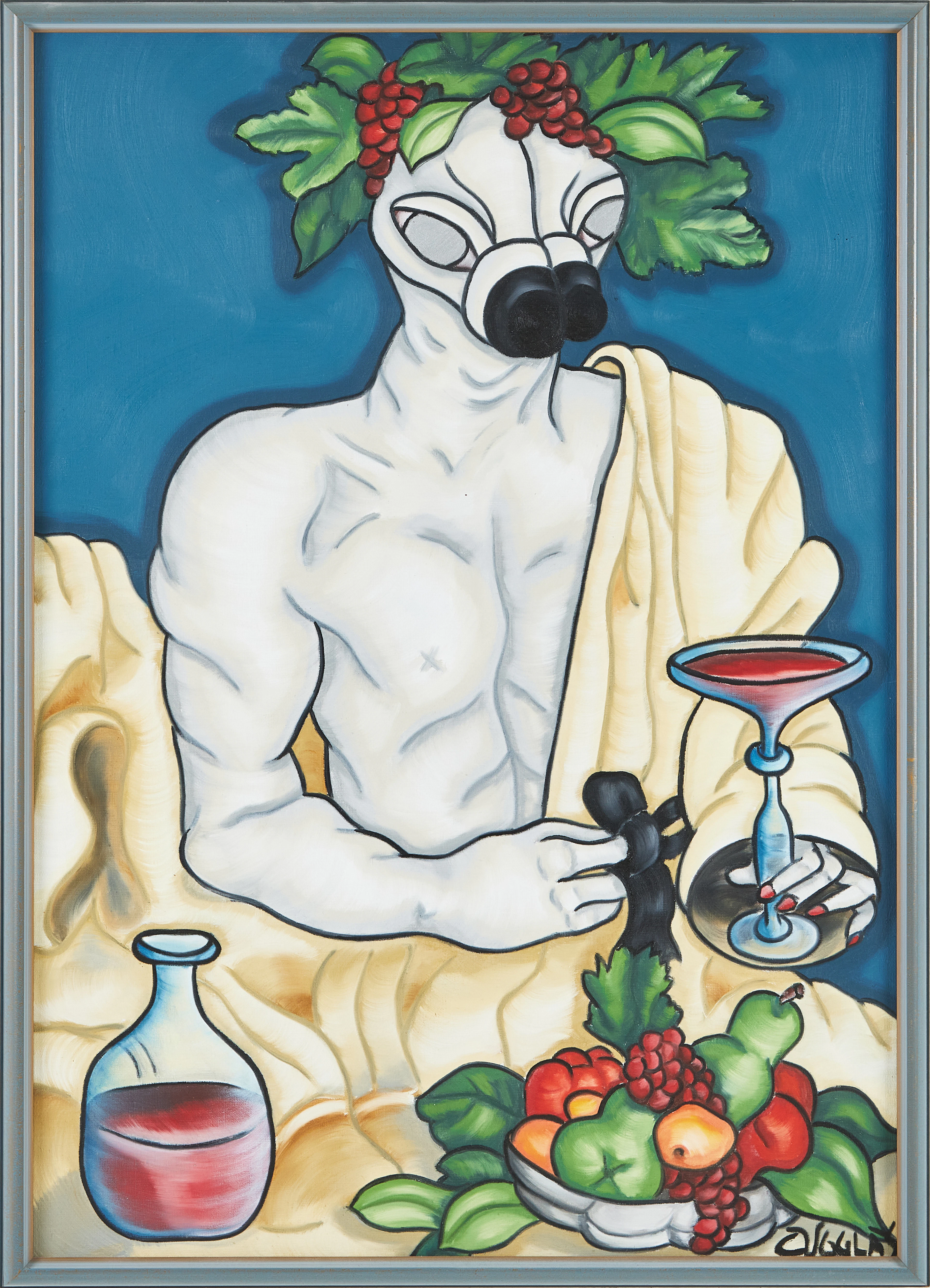 CAROLINE AF UGGLAS. Bacchus, signerad, olja på duk.