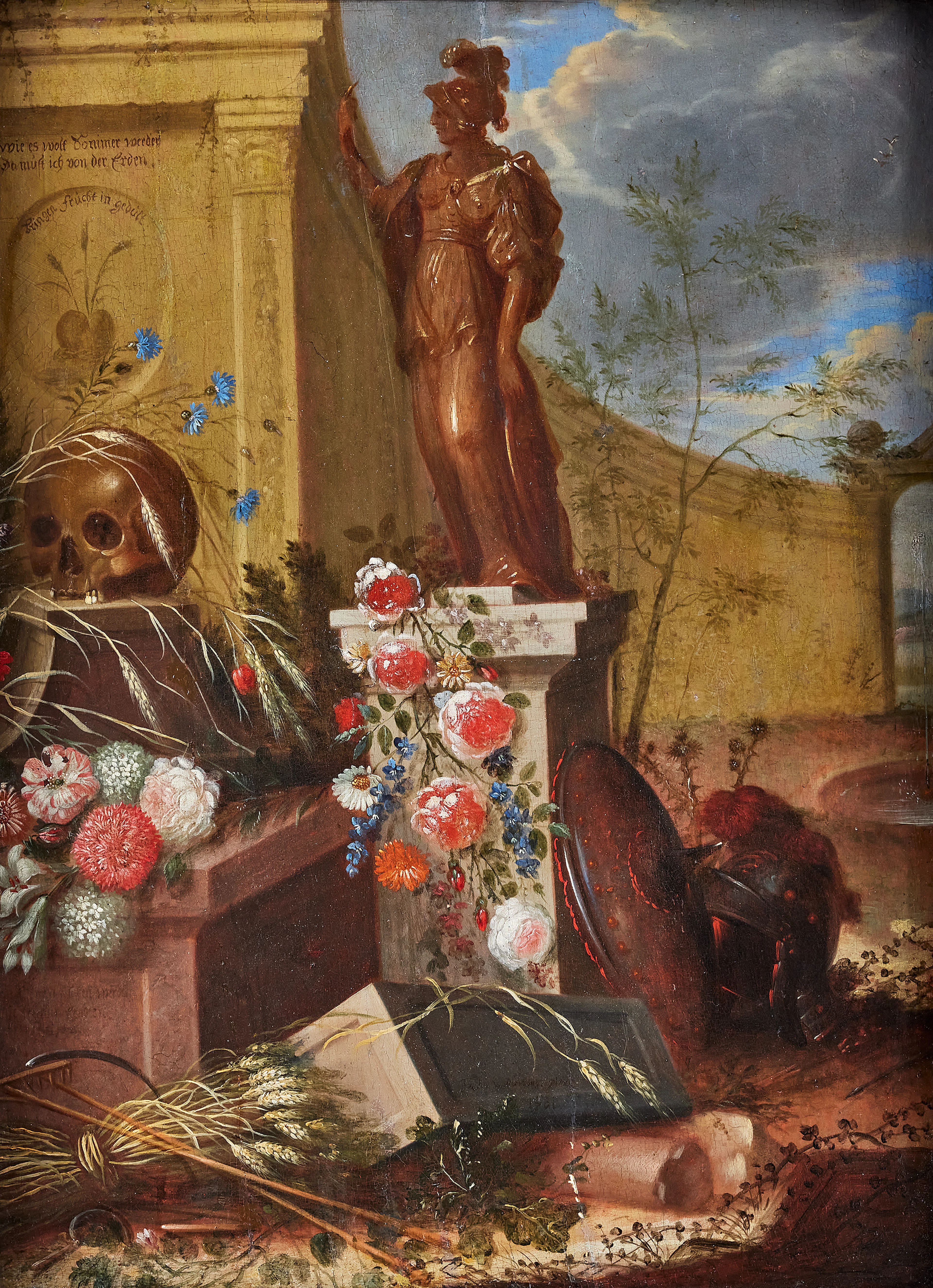 JOHANN ANDREAS VON DÜWENS (GERMANY ?-1716). Vanitas still life with