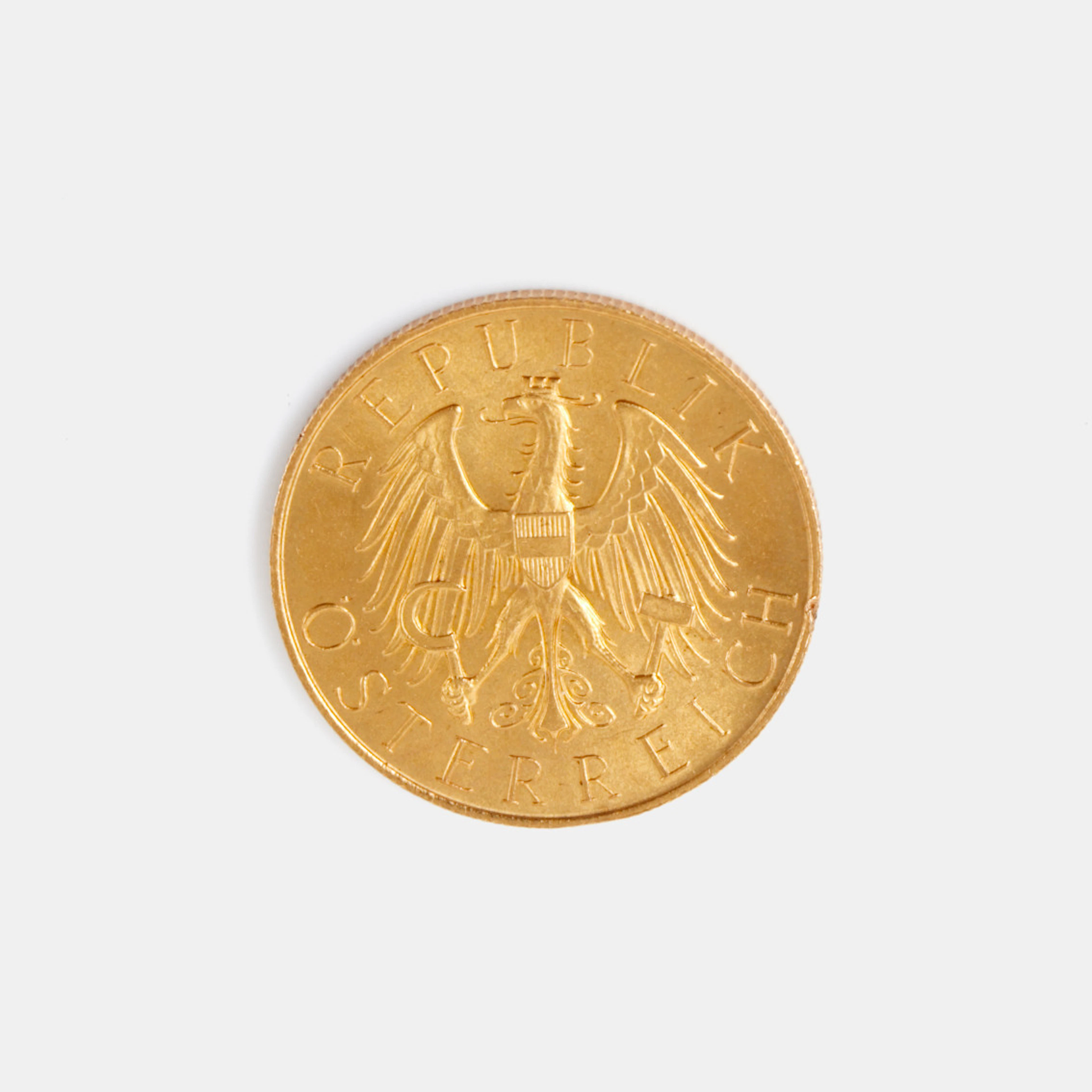GULDMYNT, 21,6 k guld, 25 Schilling, Österrike, 1926.