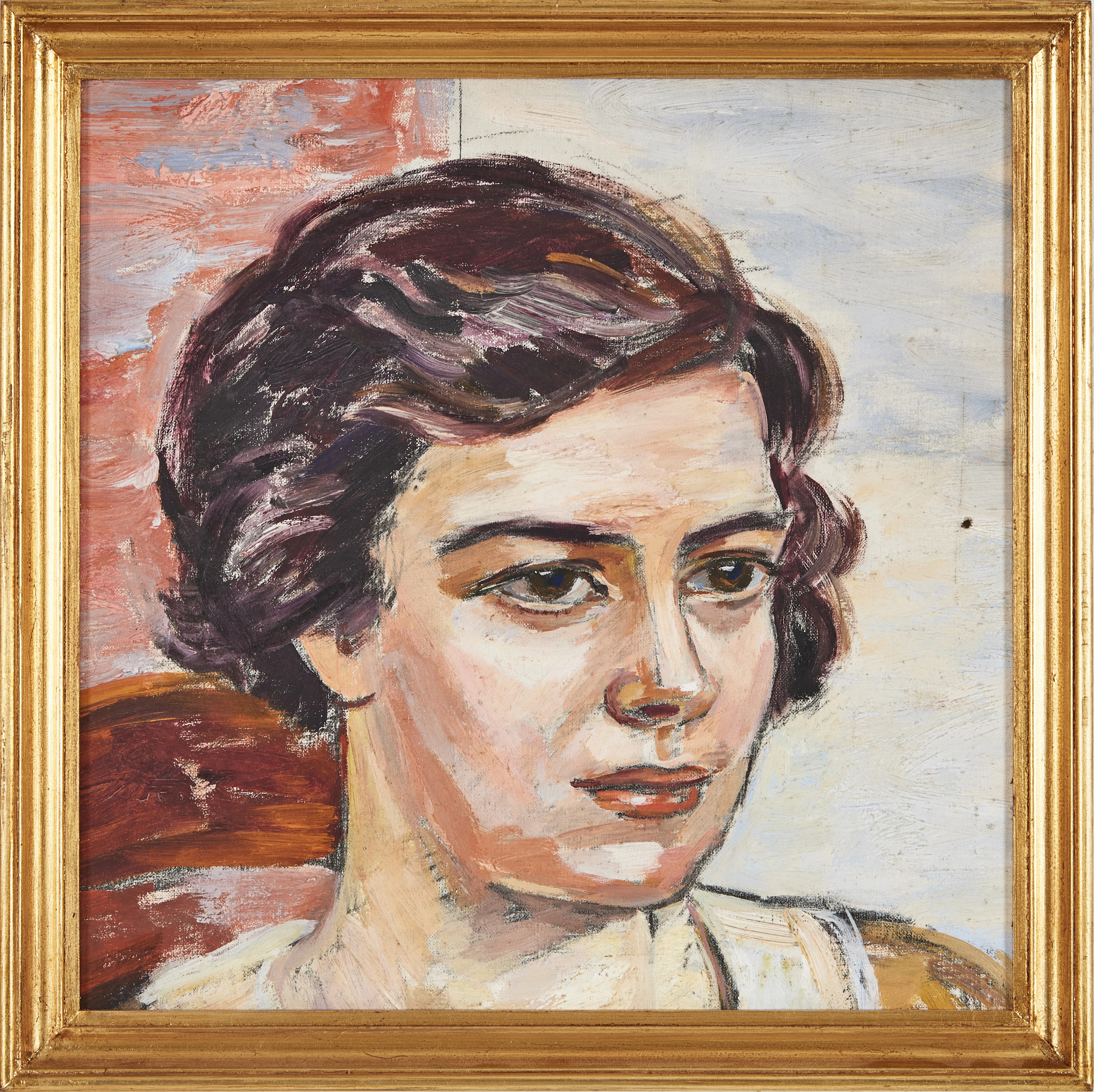 BIRGER SIMONSSON (SVERIGE, 1883-1938). "Fru I Moselius", olja på duk