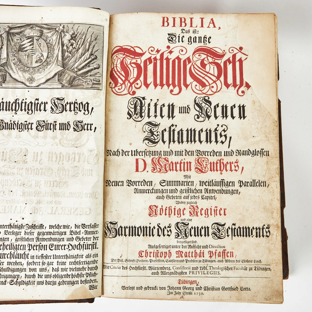 LUTHERS STORA ILLUSTRERADE BIBEL, TRYCKT I TÜBINGEN 1730.