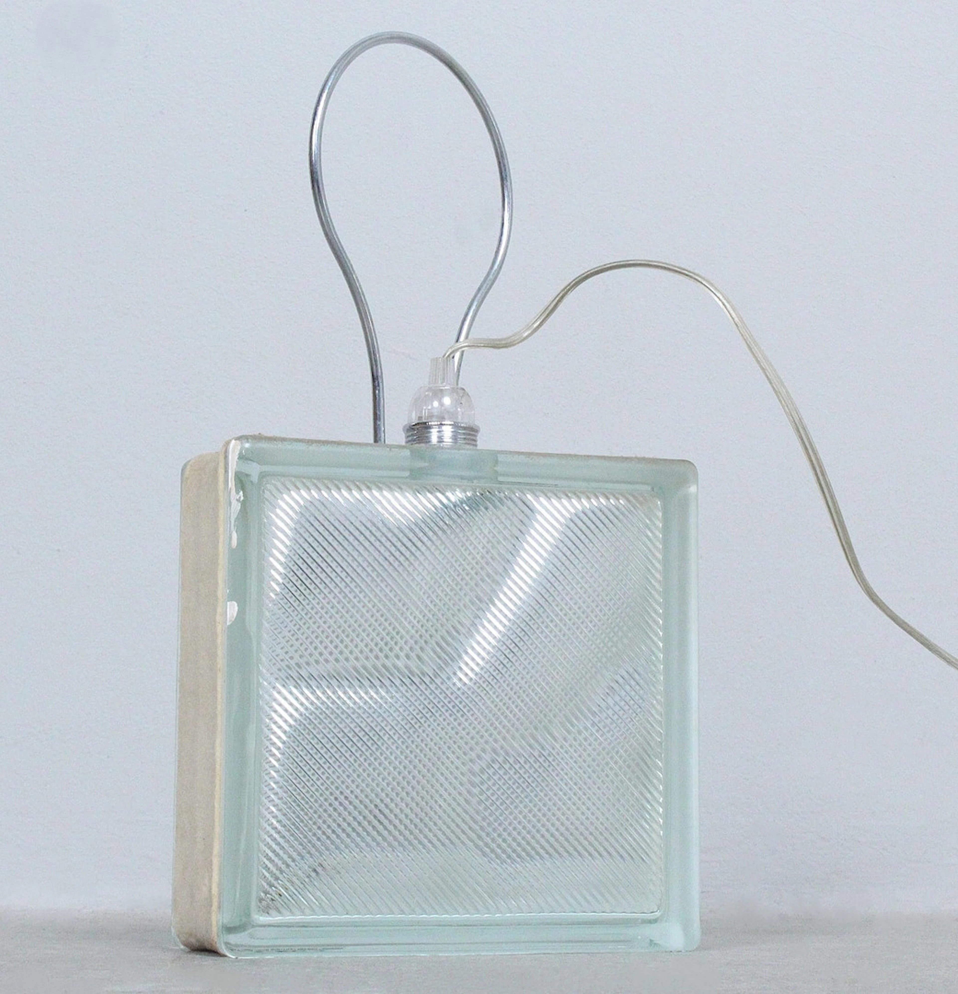 FRANK SCHREINER. Stiletto. TischLampe /Bodenlampe, Glasbausteine