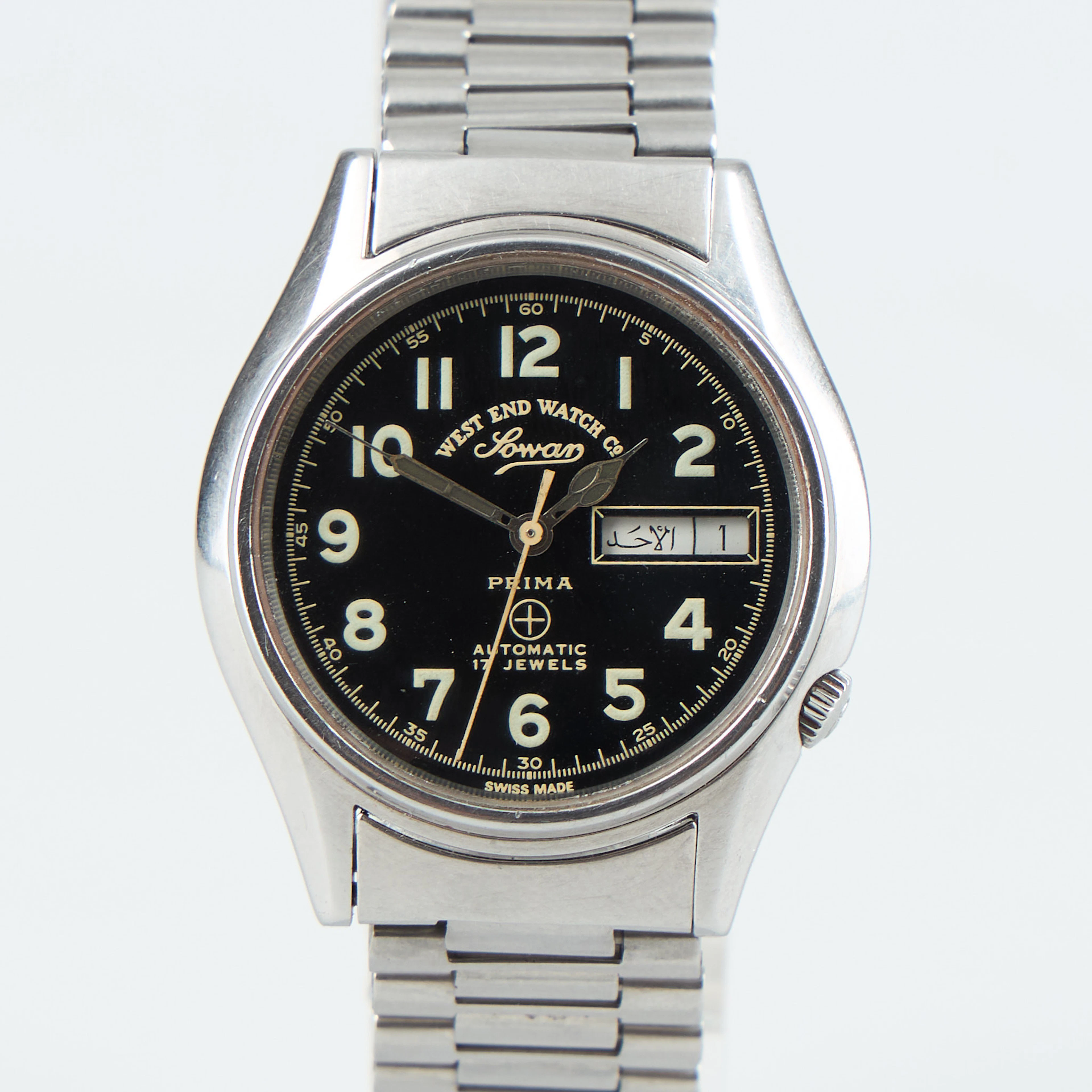 WEST END WATCH Co., Sowar Prima, 36 mm, stål, automatisk, safirglas.
