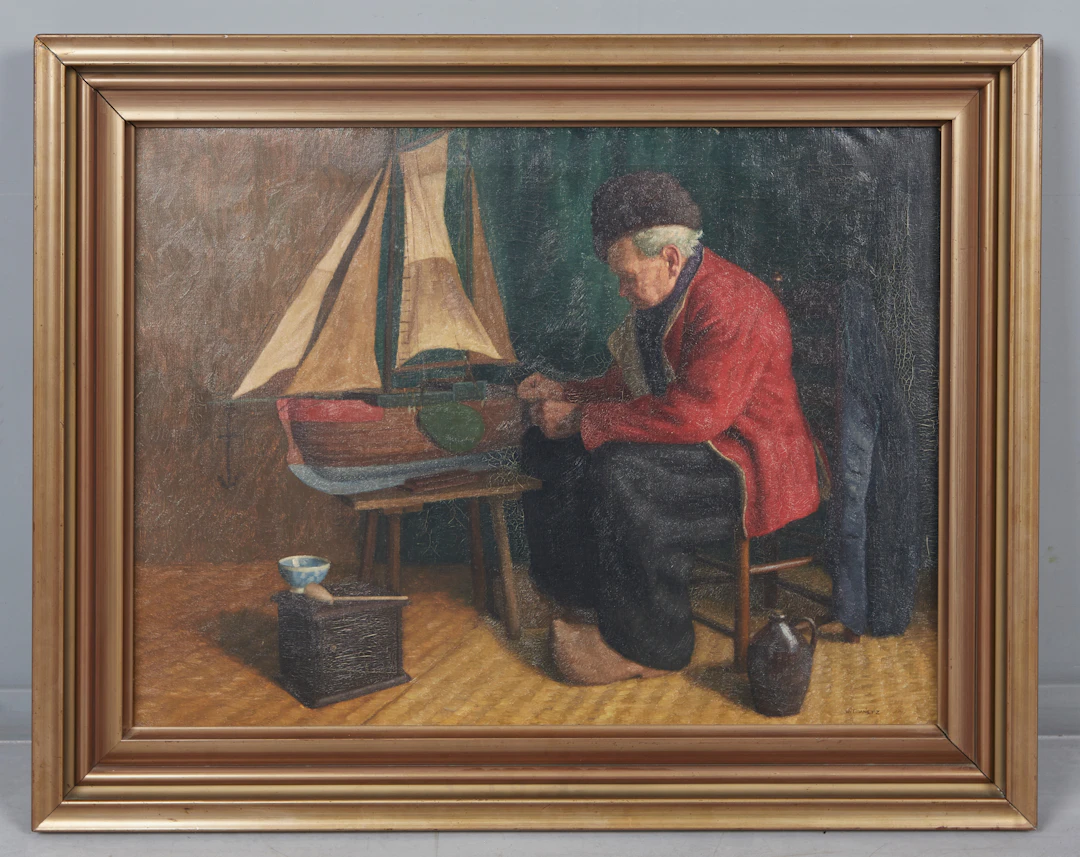 WILHELM GDANIETZ (1893-1969). Friese mit Modellschiff.