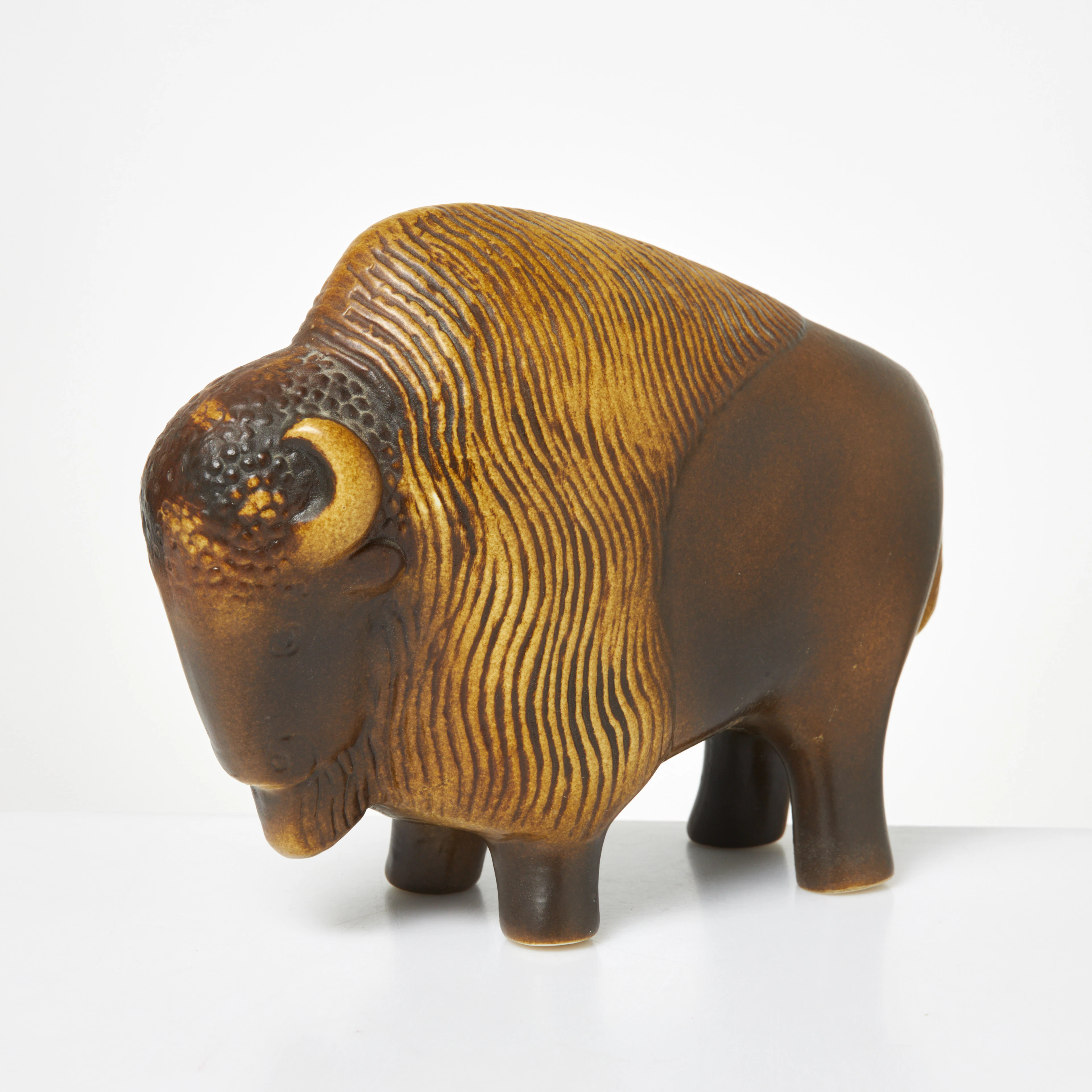 LISA LARSON. Figurin, stengods, "Visent", ur serien "Utrotningshotade