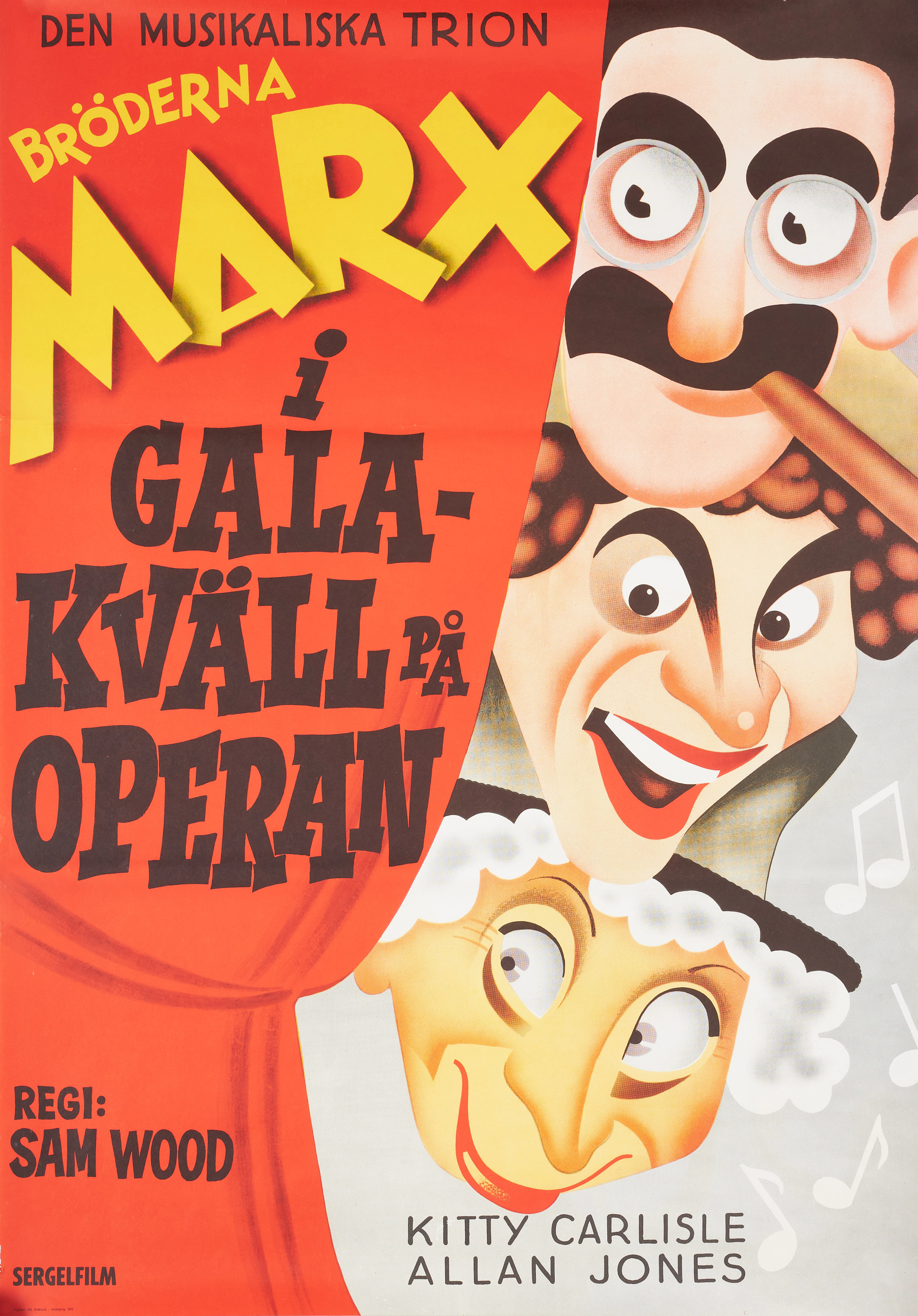EN GALAKVÄLL PÅ OPERAN (A NIGHT AT THE OPERA), Affisch, 1972, återutgiven