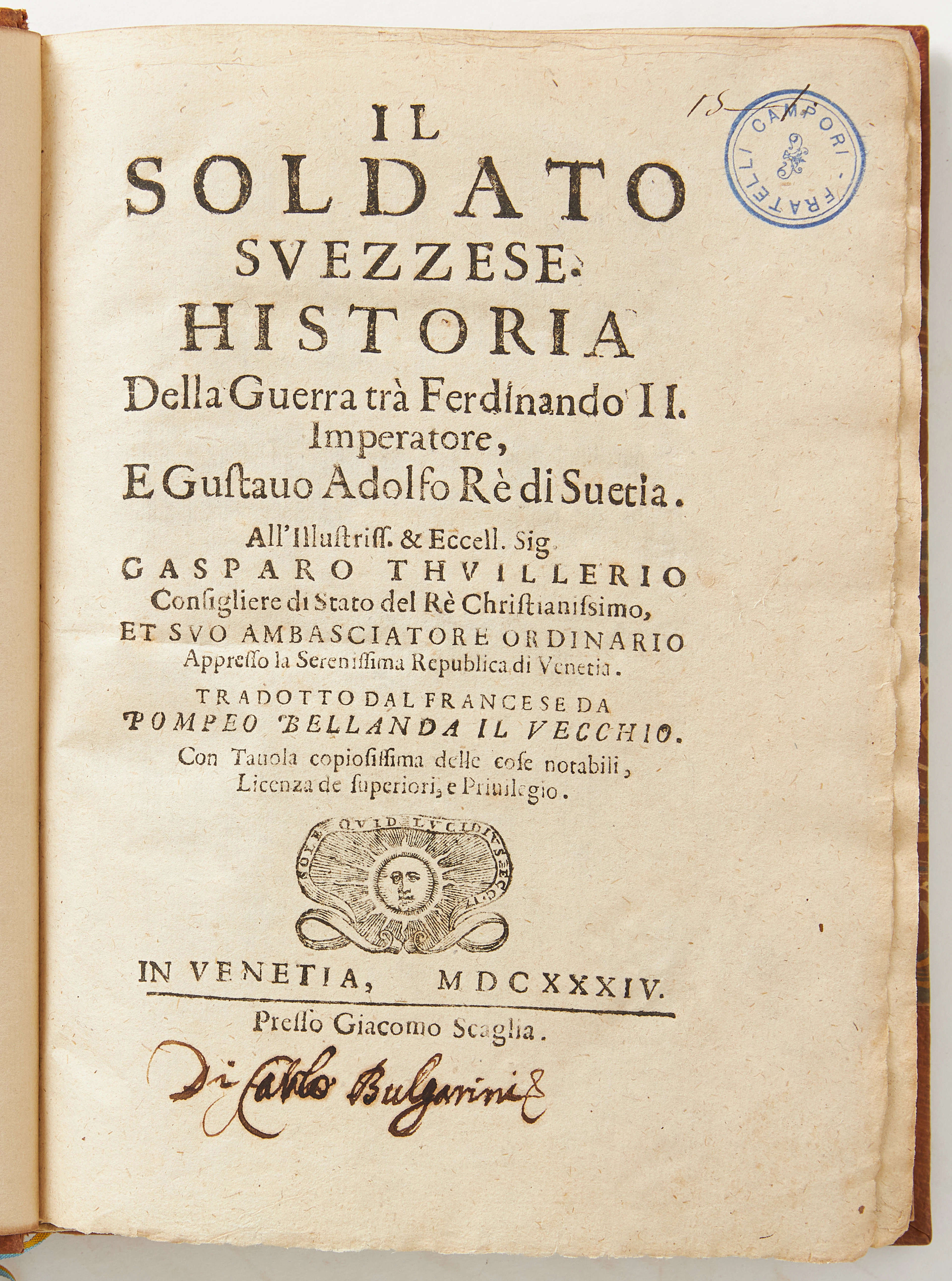 FINE COPY OF SPANHEIMS "IL SOLDATO SVEZZESE" 1634.