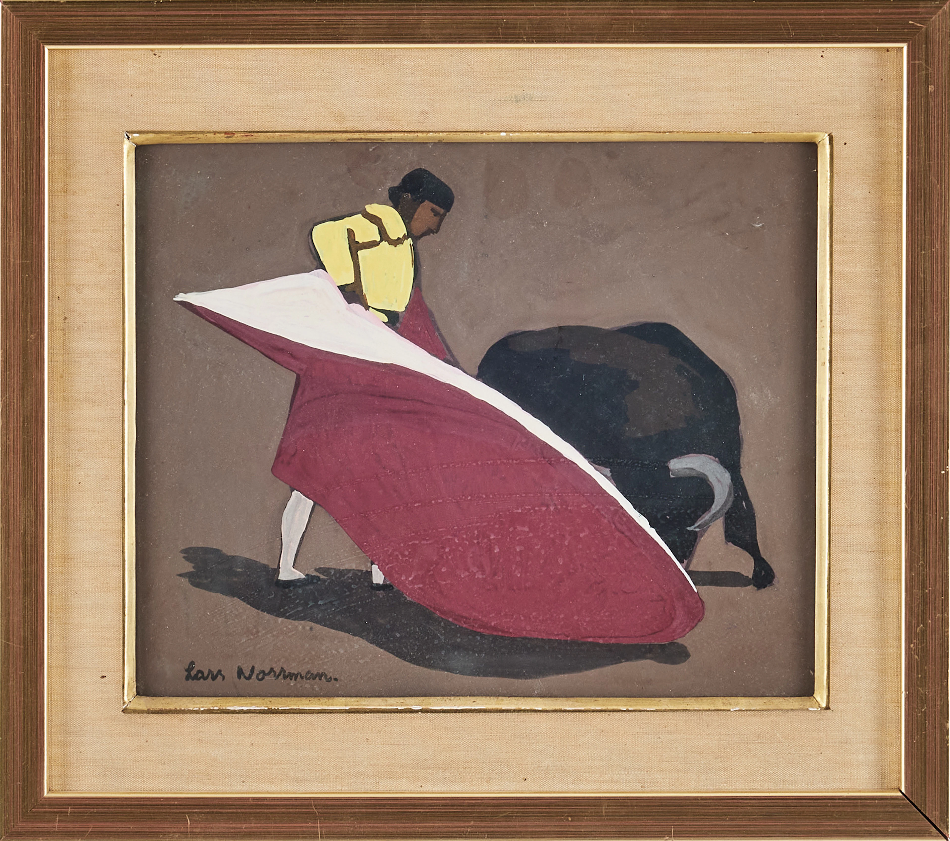 LARS NORRMAN. Matador, gouache på papper, signerad.