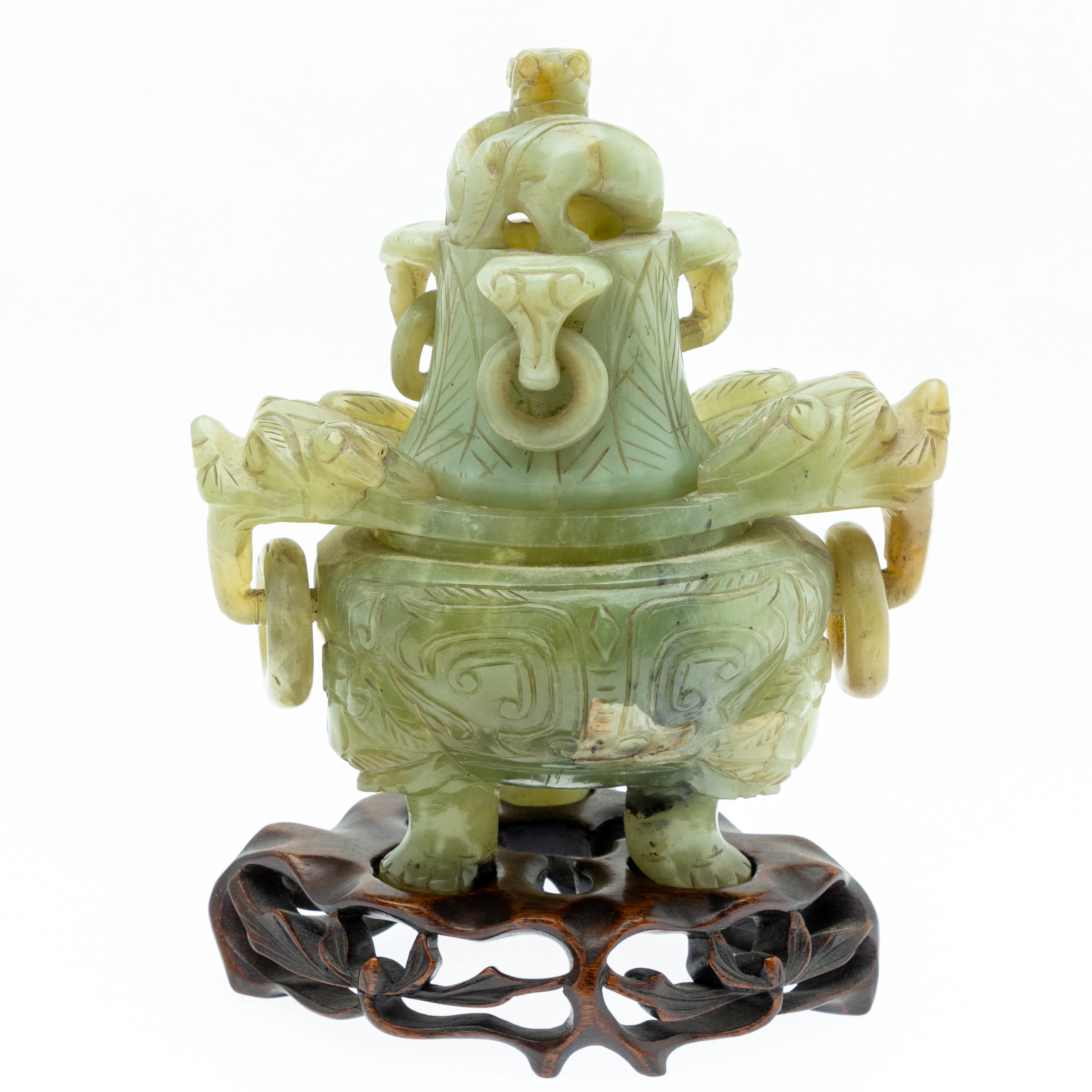 Weihrauchbrenner, Nephrit, China, frühes 20. Jh.