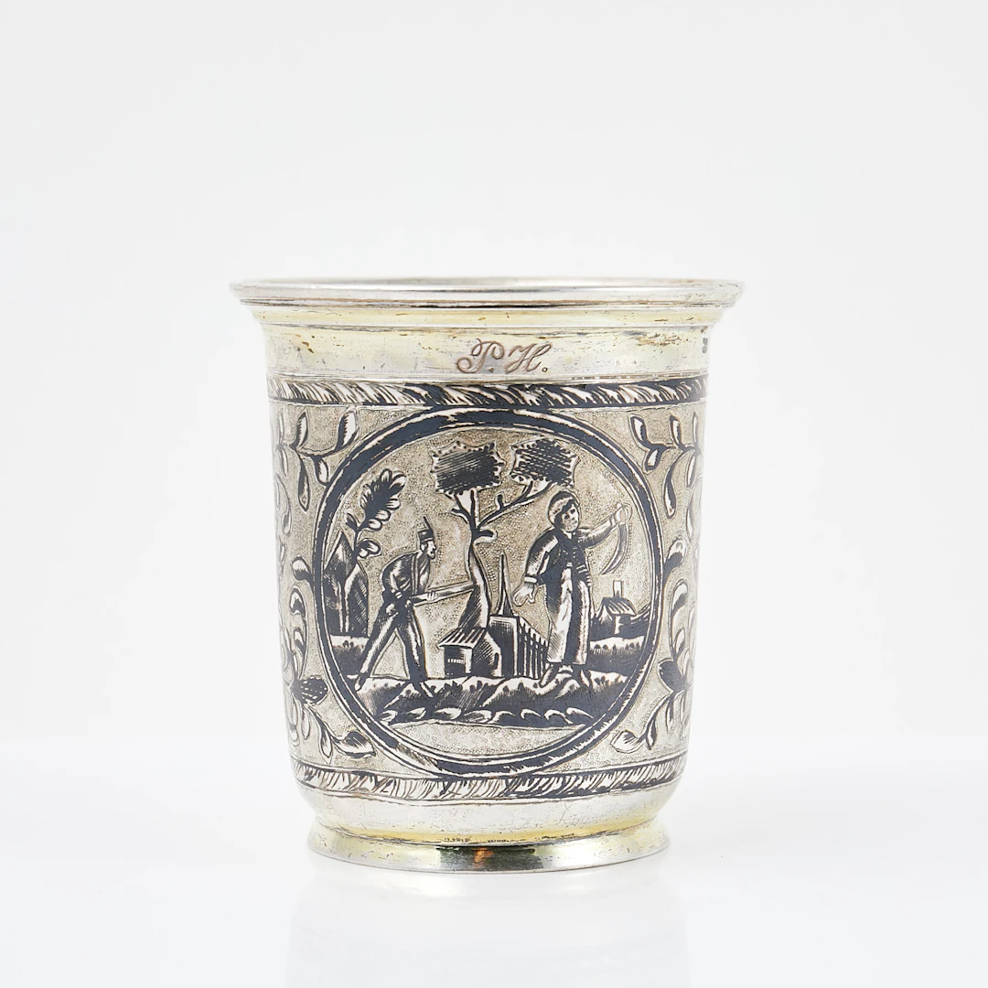 BÄGARE, silver, Niello dekor, Ryssland, 1835.