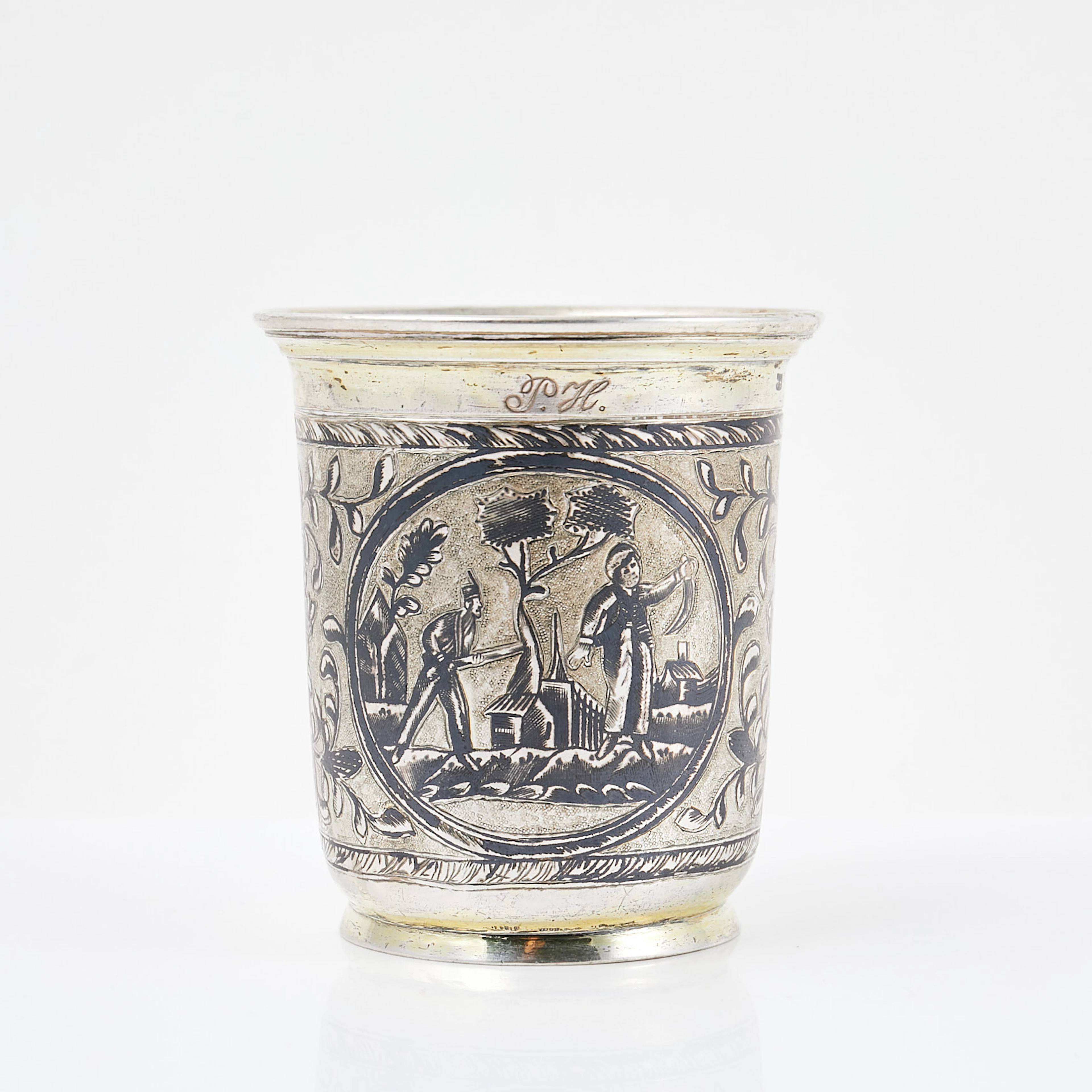 BÄGARE, silver, Niello dekor, Ryssland, 1835.