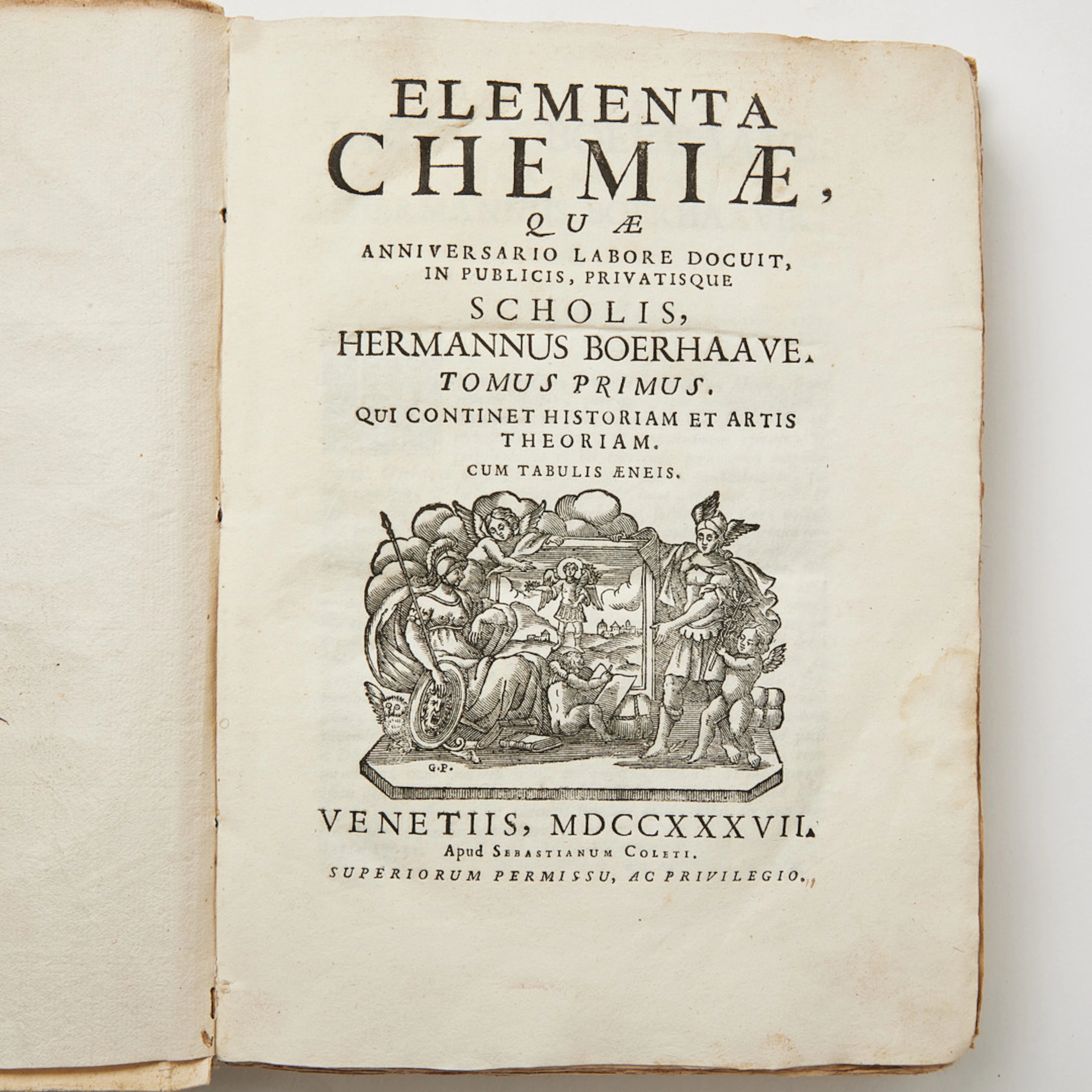 BOERHAAVE'S ELEMENTA CHEMIAE 1737 in 2 volumes.