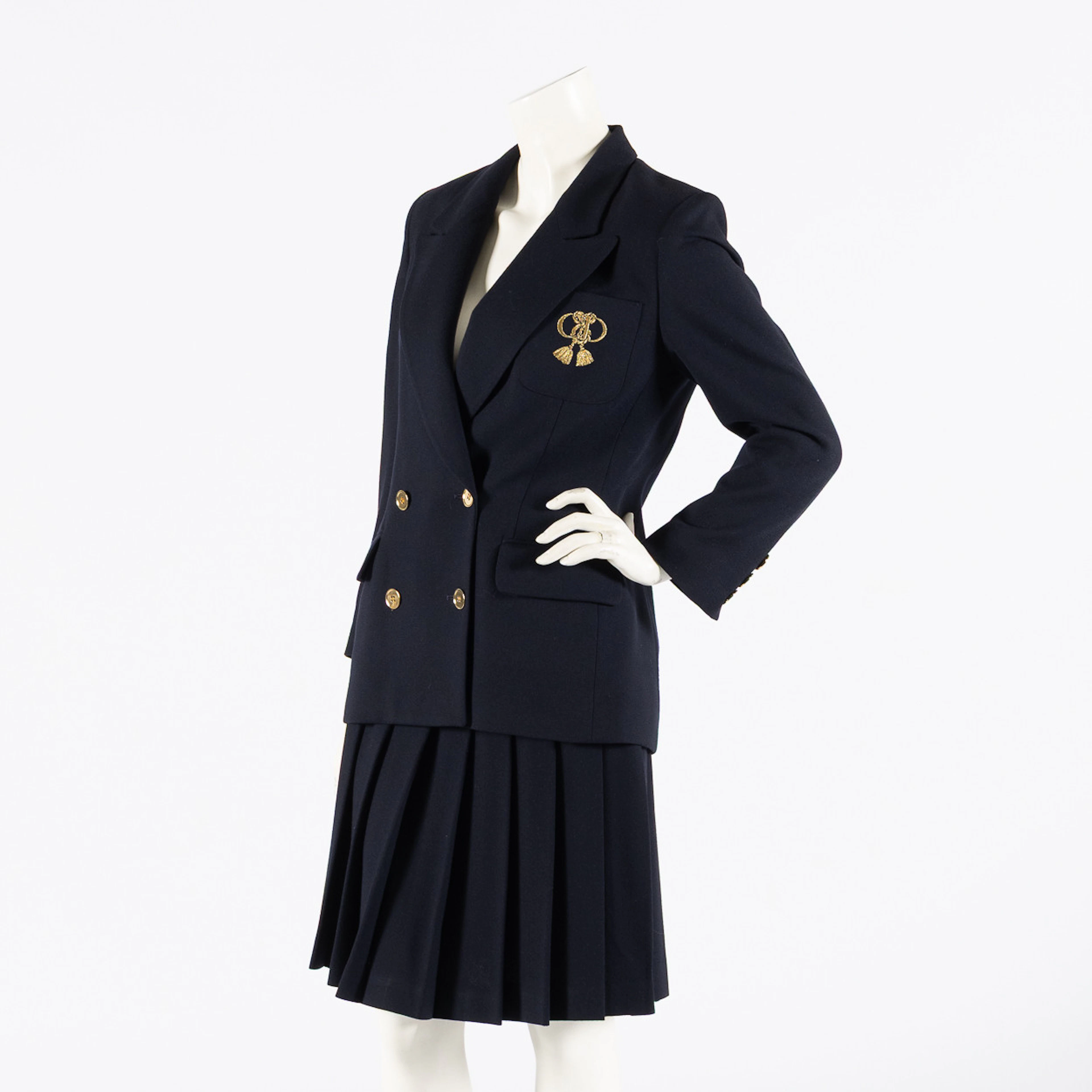 CHRISTIAN DIOR, Blazer och plisserad kjol, vintage 1990-tal, storlek 40/42.