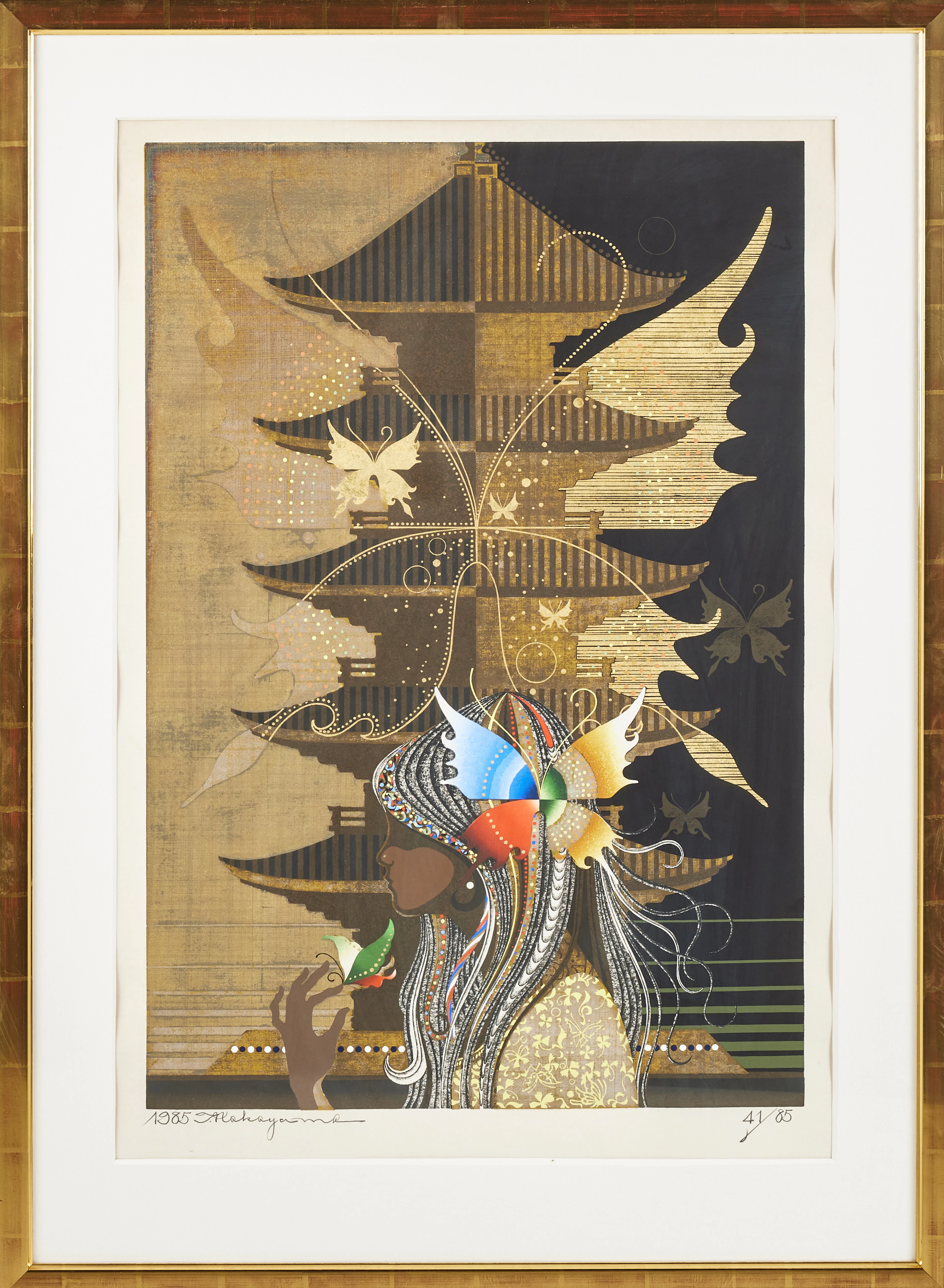 TADASHI NAKAYAMA. Grafiskt blad, signerad och daterad 1985, 41/85.