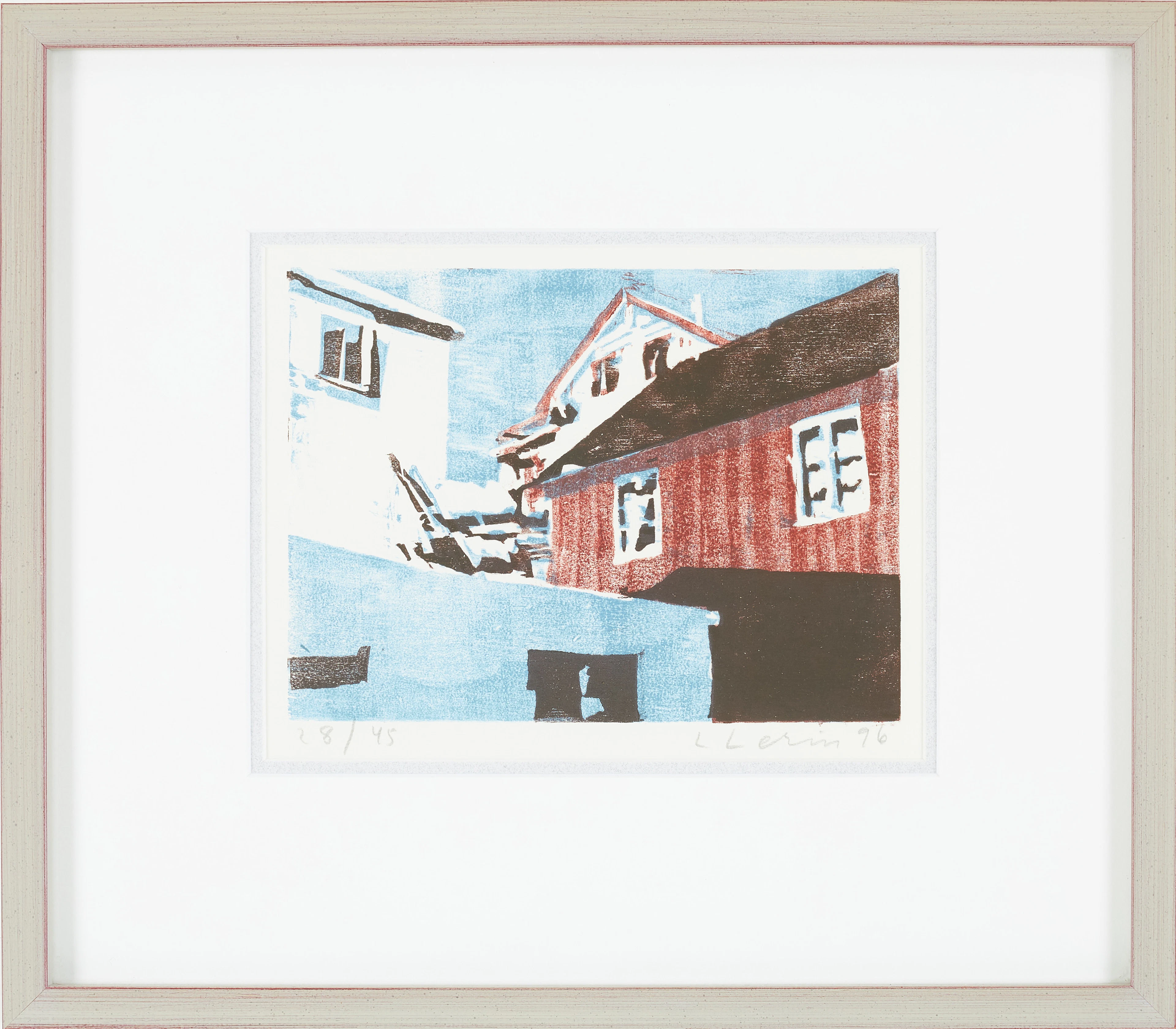 LARS LERIN. "Utsikt", färgträsnitt, signerad, numrerat 25/45, daterad -96.