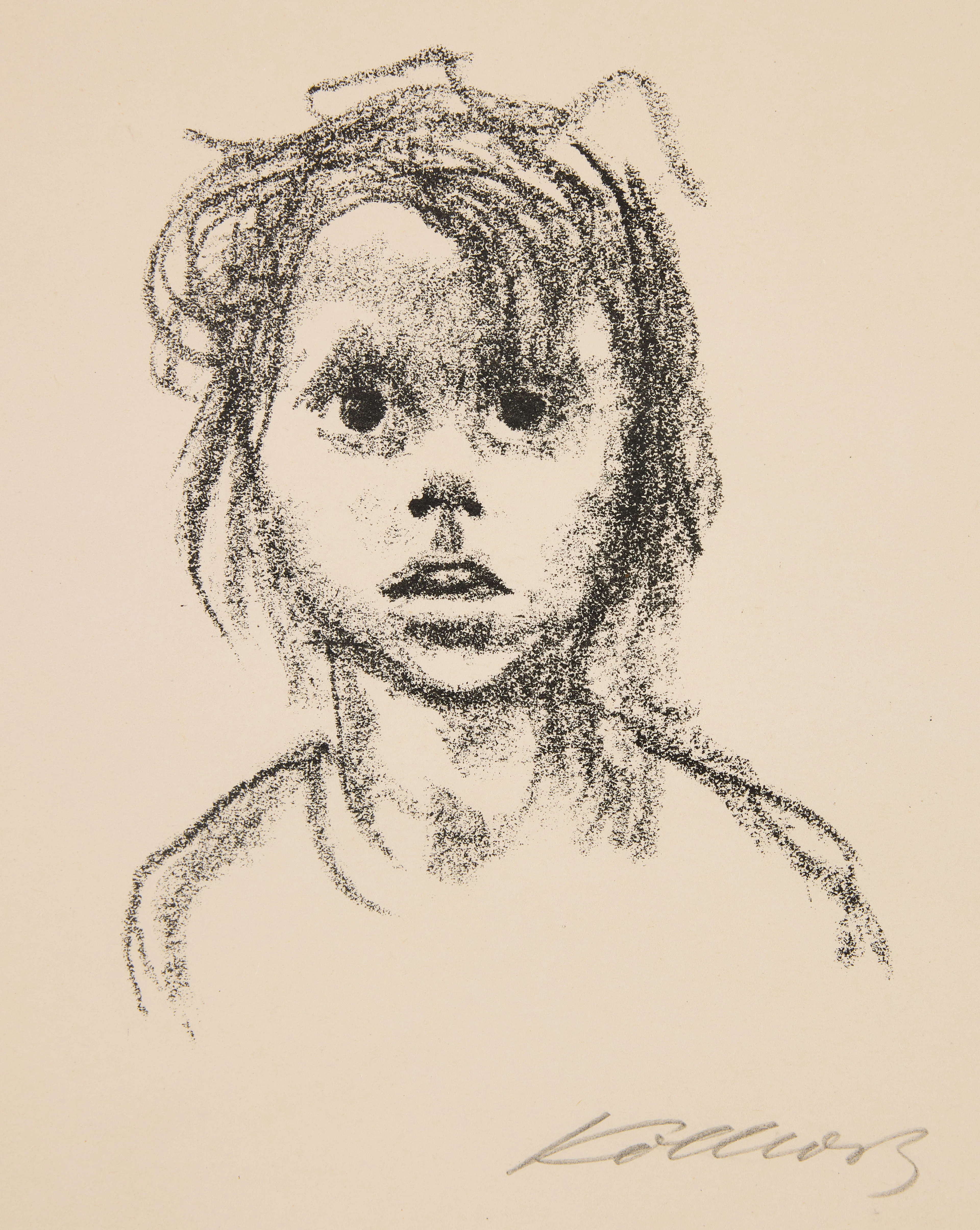 KÄTHE KOLLWITZ (GERMANY 1967-1945). "Kinderkopf (Lotte Nagel)".