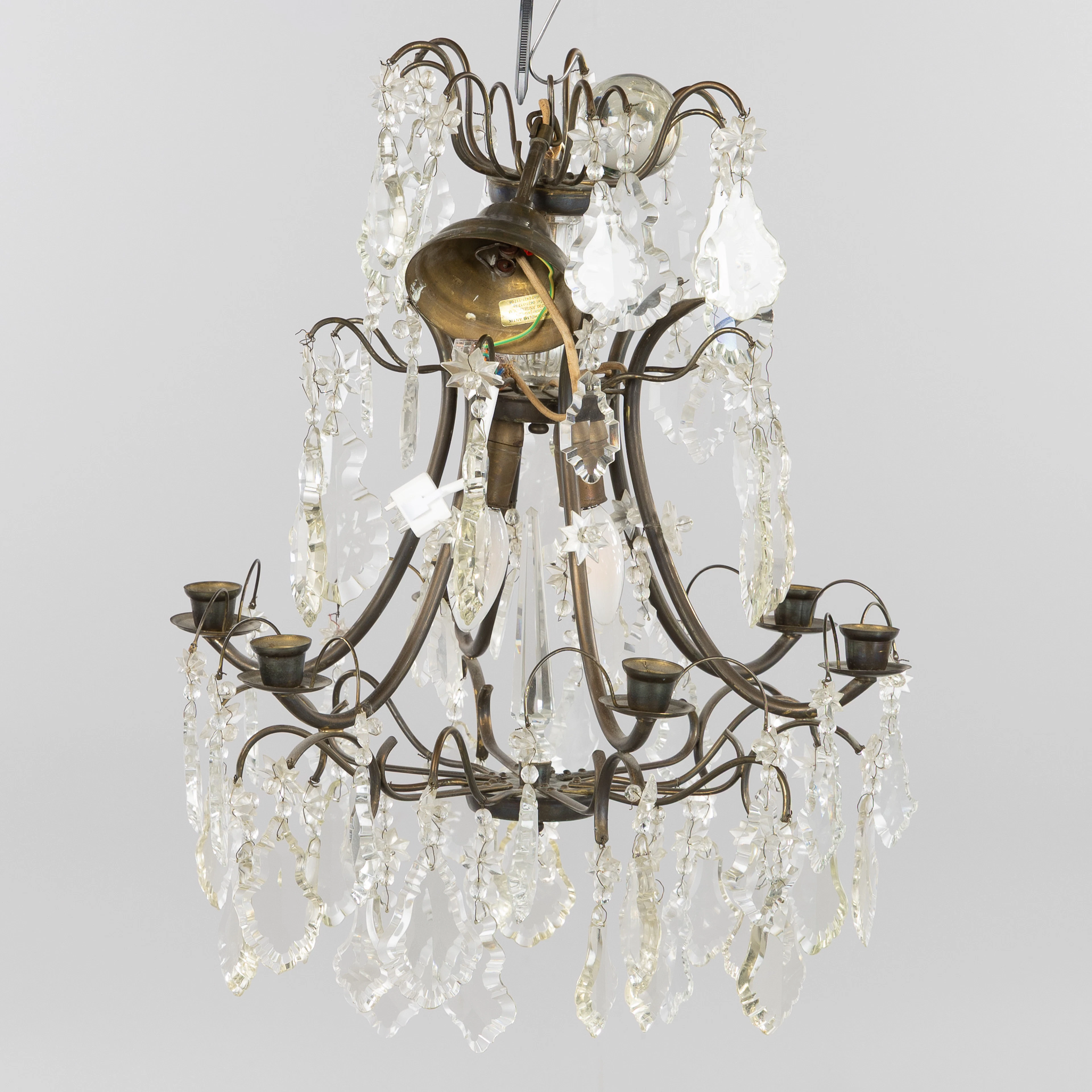 LJUSKRONA, barockstil, 6 ljusarmar, 1900-tal.