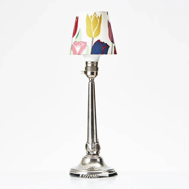 BORDSLAMPA, 1935, tenn, art deco, B.H. Edlund.