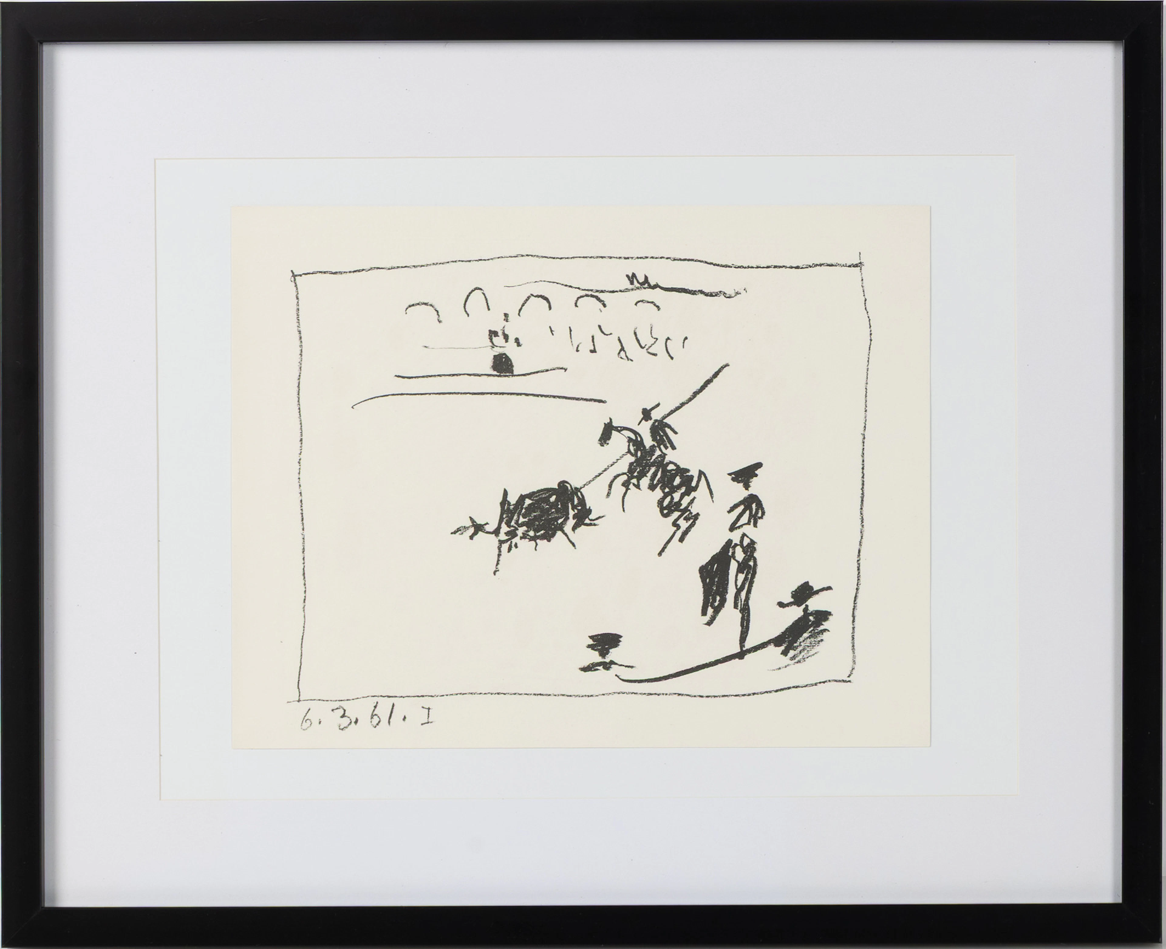 PABLO PICASSO. "La Pique", originallitografi, ur "A los Toros avec