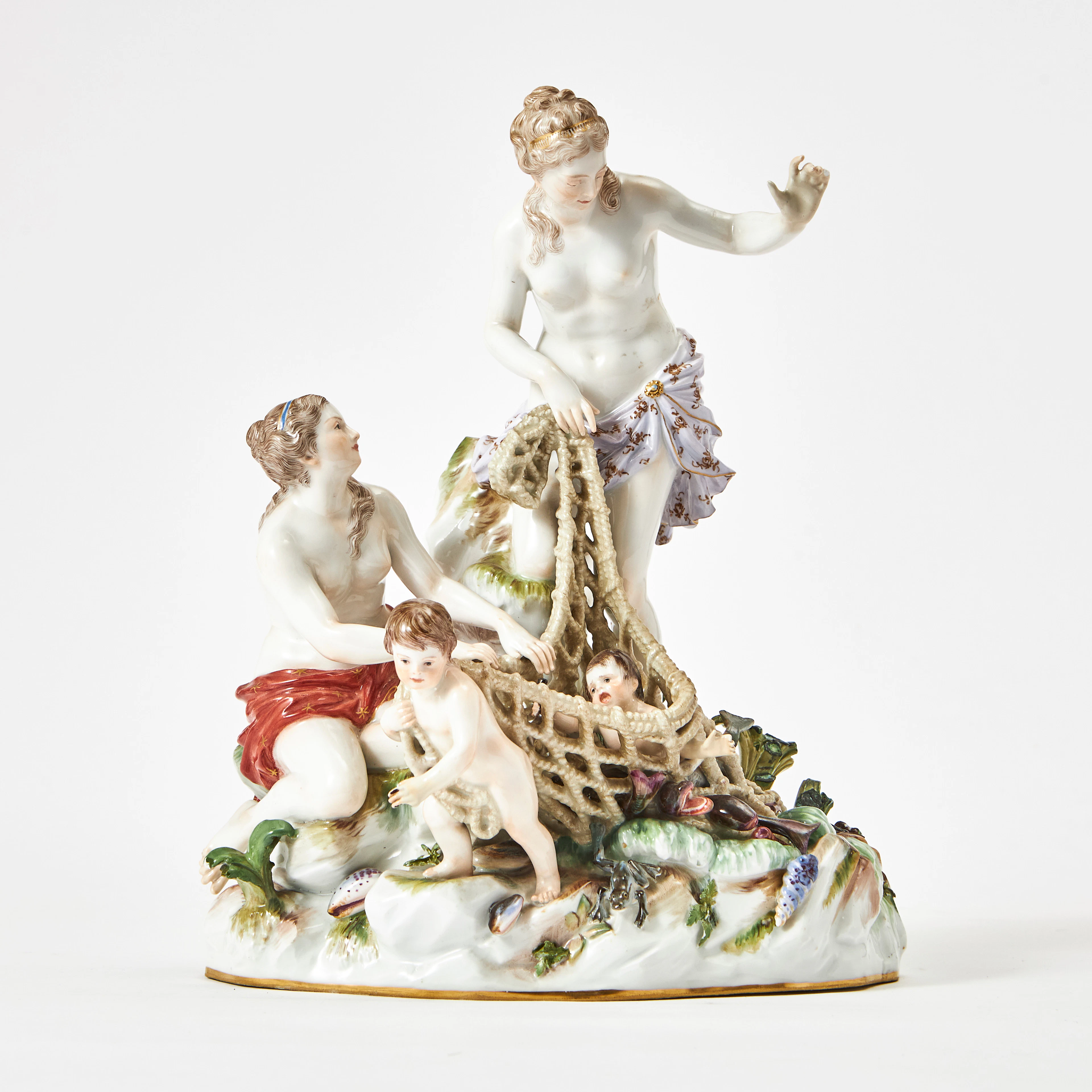 JOHANN JOACHIM KÄNDLER. "Fångsten av Triton", figurgrupp, porslin