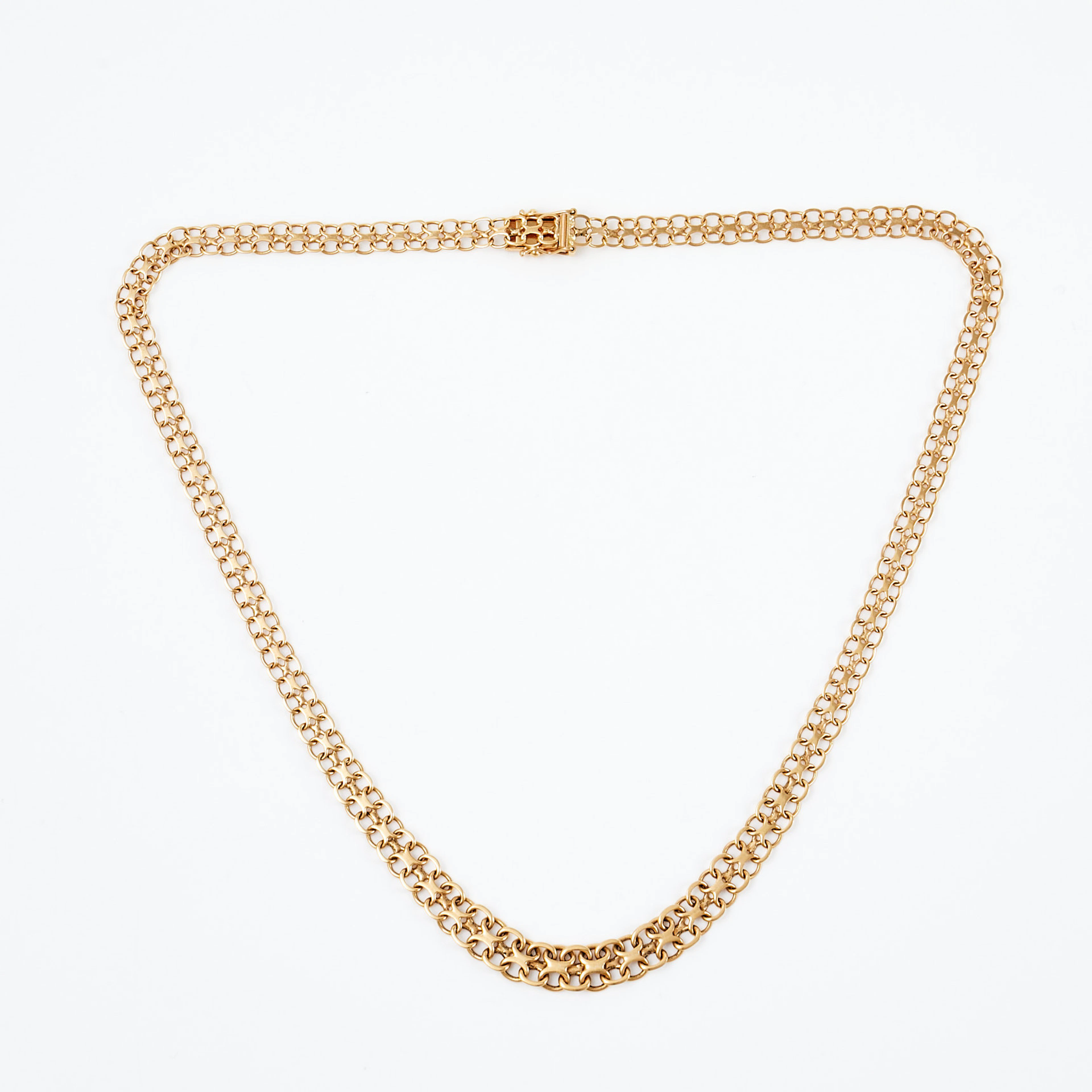 HALSBAND, 18 k guld, doserad x-länk, Tore Clareus, Stockholm, saknar