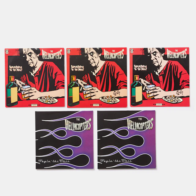 THE HELLACOPTERS, samling 5 LPs, 3 st "Supershitty to the max!" samt