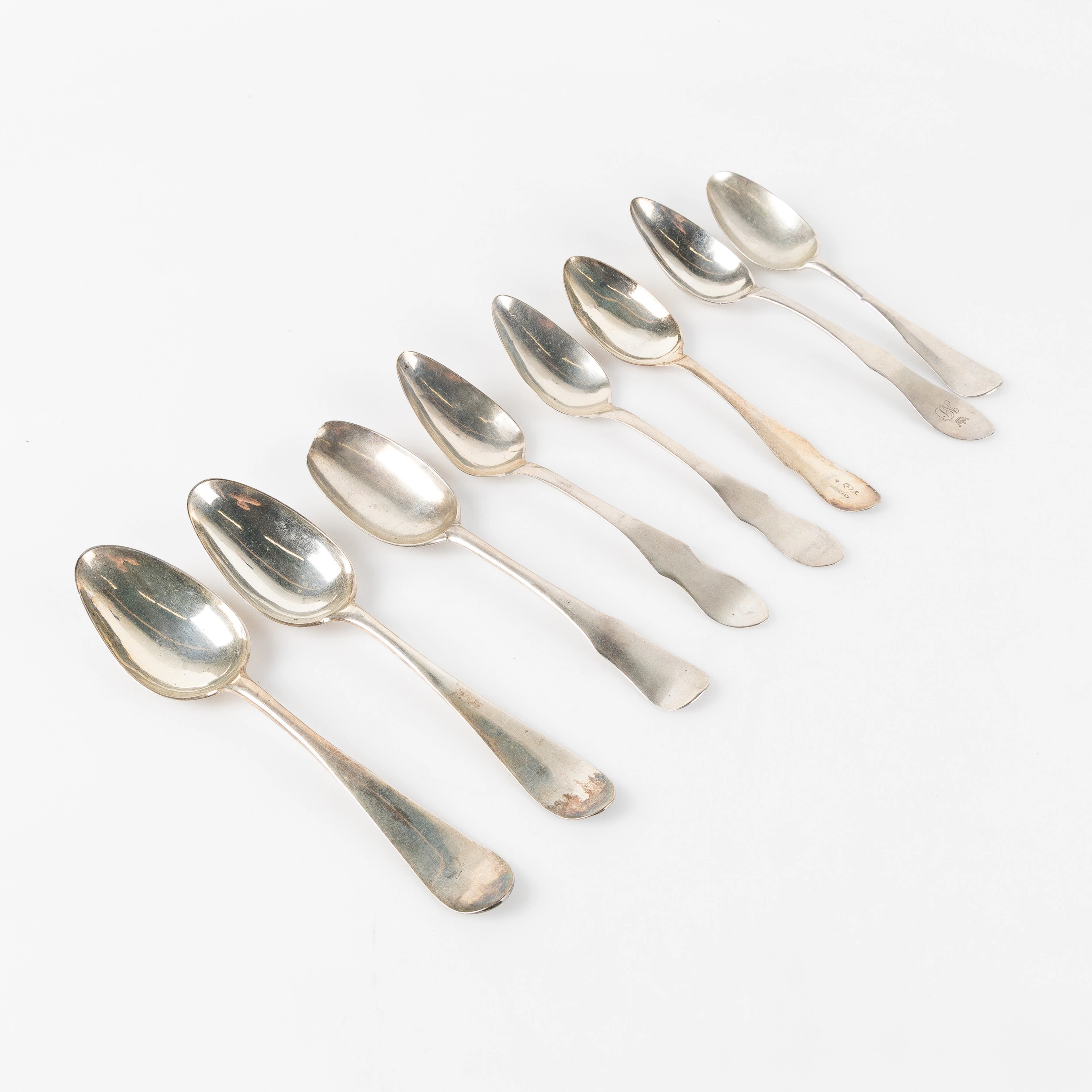 ANTIKA SKEDAR, 8 st. silver, Sverige, 17- och 1800-tal.