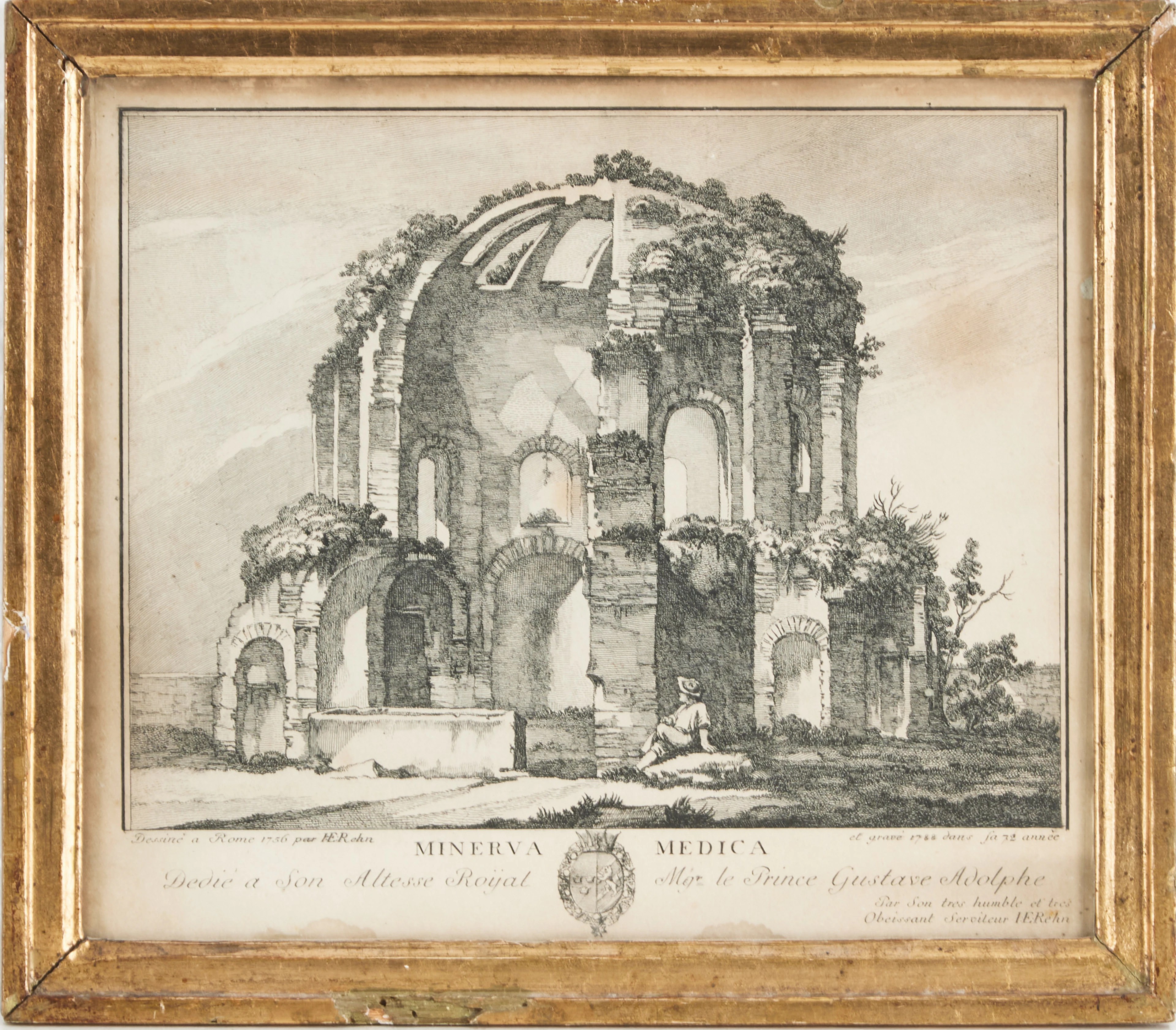 JEAN ERIC REHN (1717-1793) Minerva Medica, gravyr, Rom, graverad 1788.