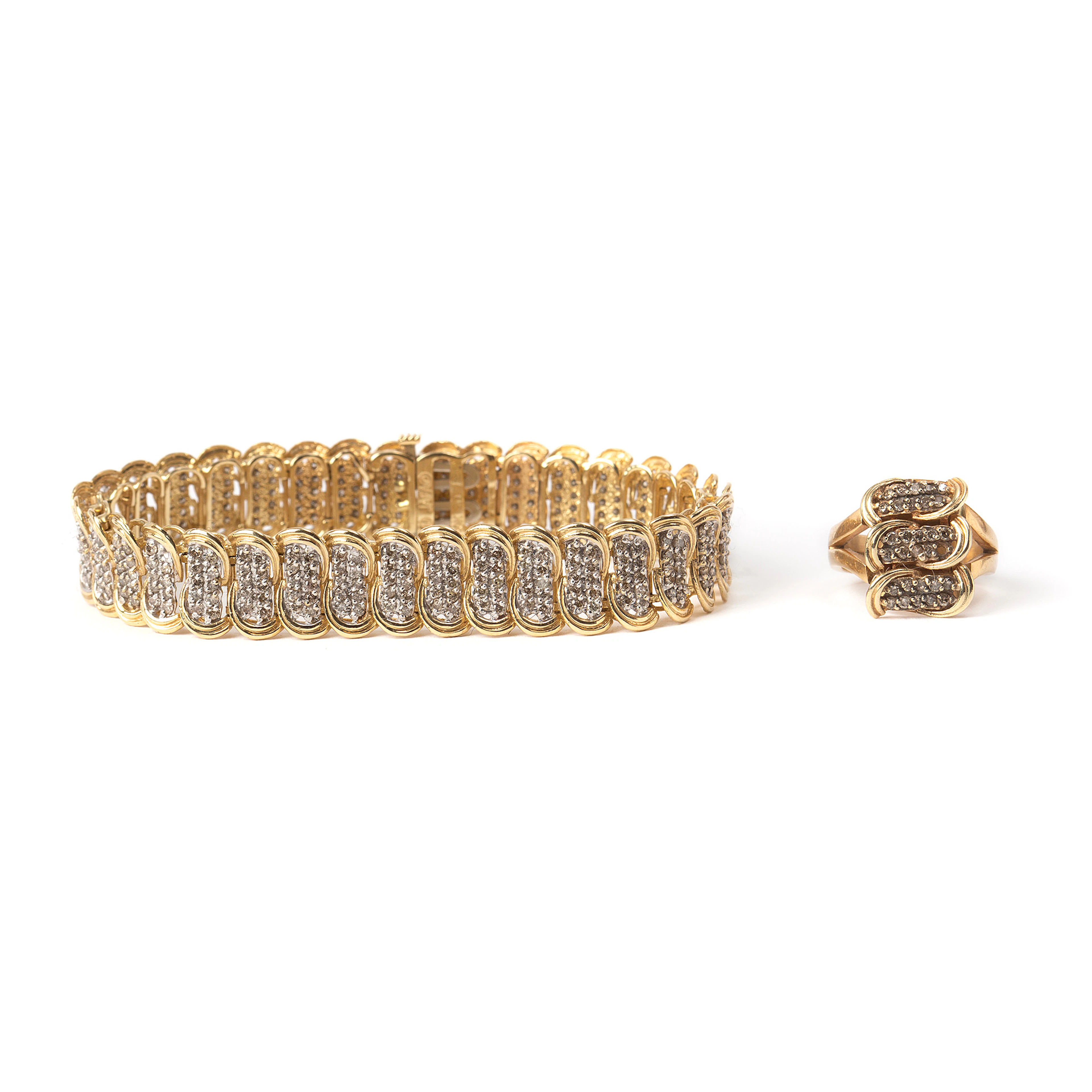 RING och ARMBAND, 10K och 18K guld med diamanter, Martin Johansson