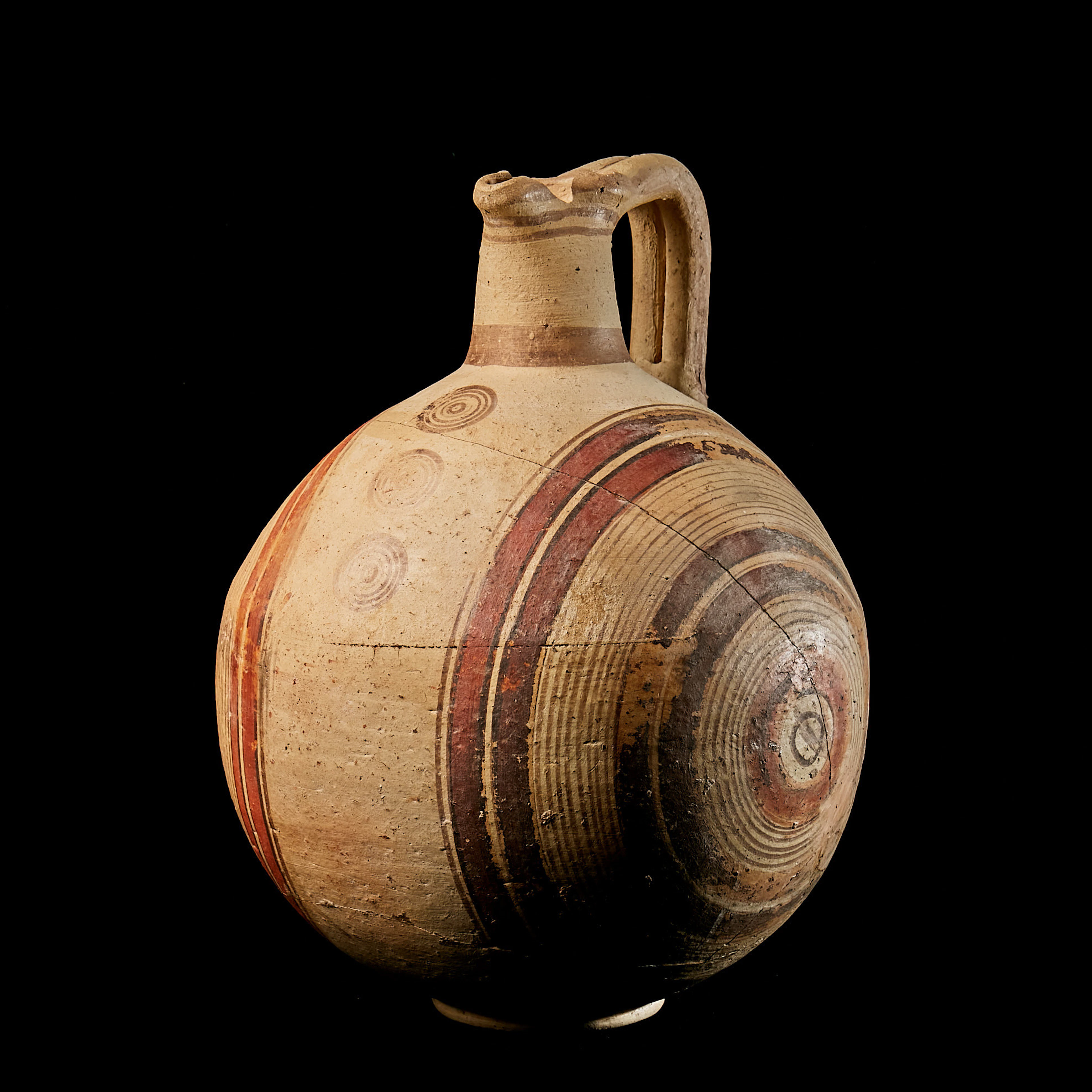 OINOCHOE, Cypern, arkaisk period I, ca 750-500 f Kr, lergods med geometrisk