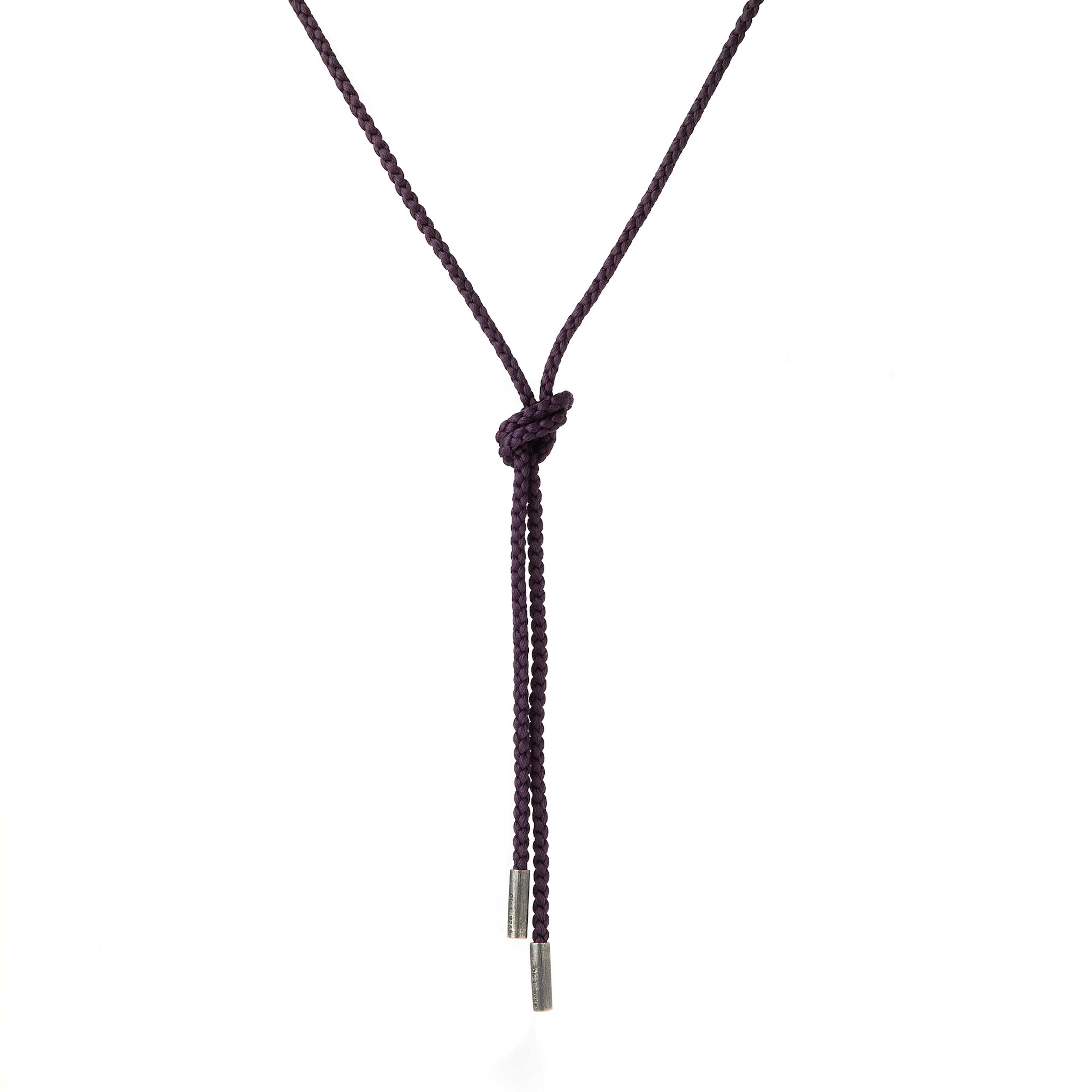 OLE LYNGGAARD, halsband, oxiderat sterlingsilver med flätad nylon.