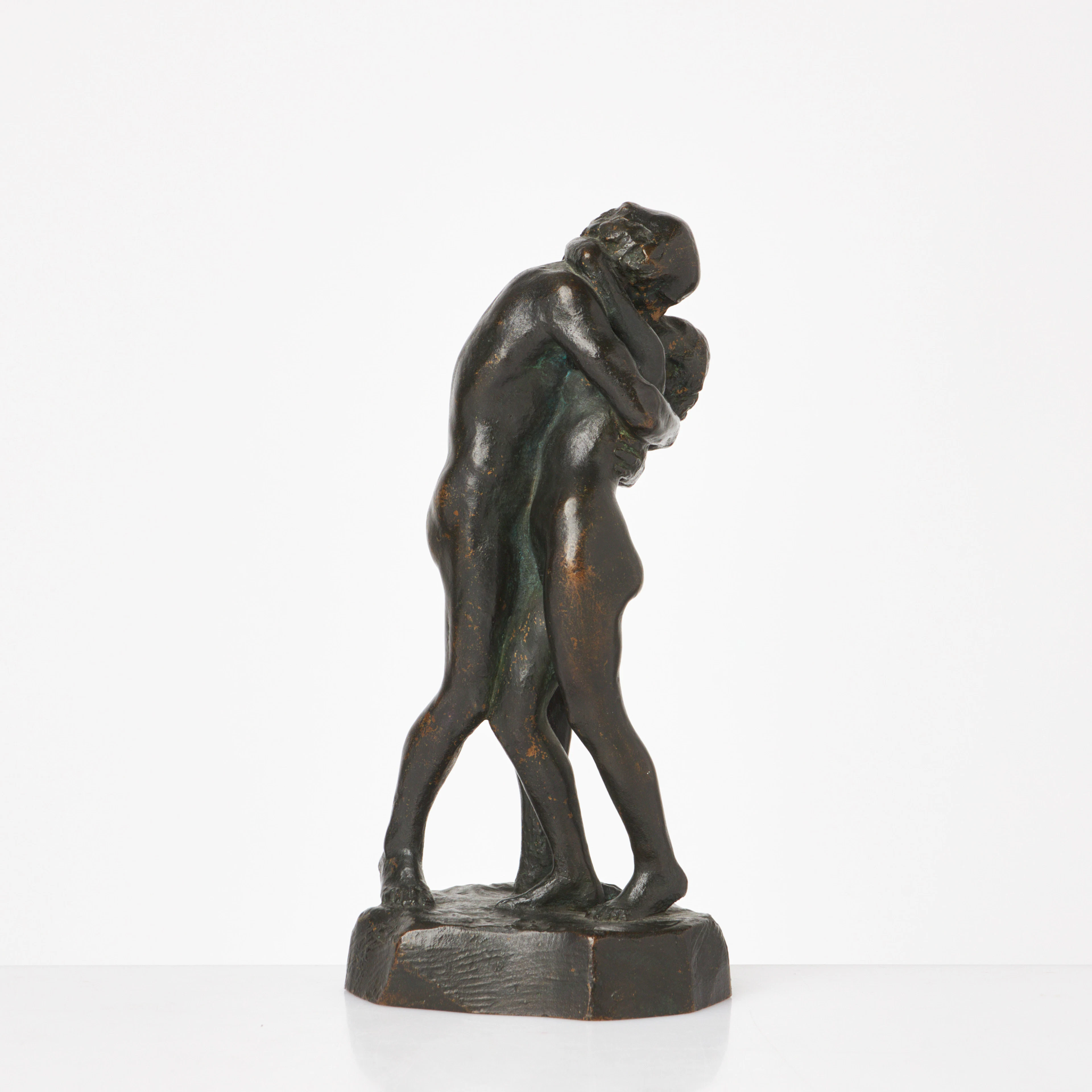 OTTO STRANDMAN. Figurscen, patinerat brons, Herman Bergman konstgjuteri