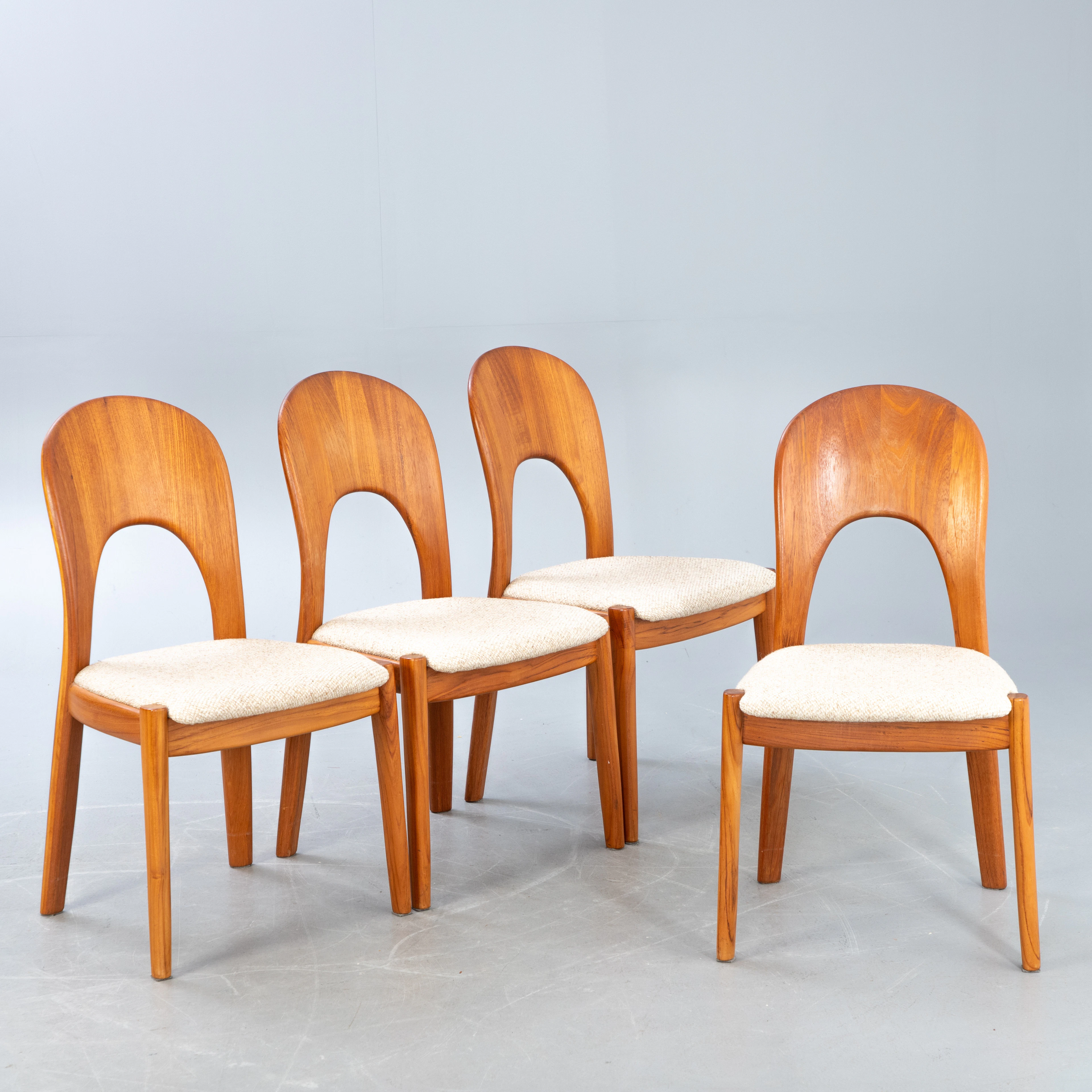 IELS KOFOED. Koefoeds Hornslet. vier Stühle in Teak 'Morten'. (4).