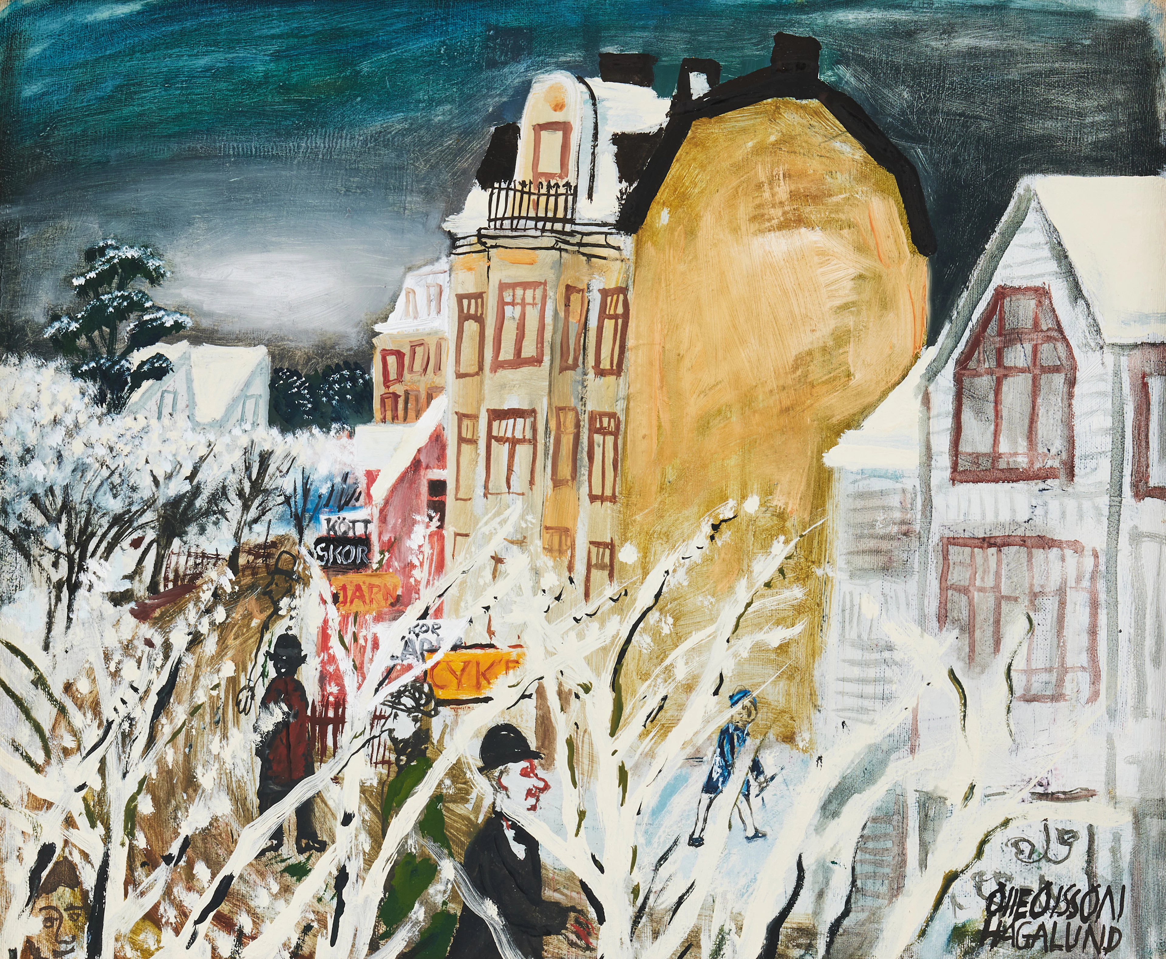 OLLE OLSSON-HAGALUND. Vinter i Hagalund.
