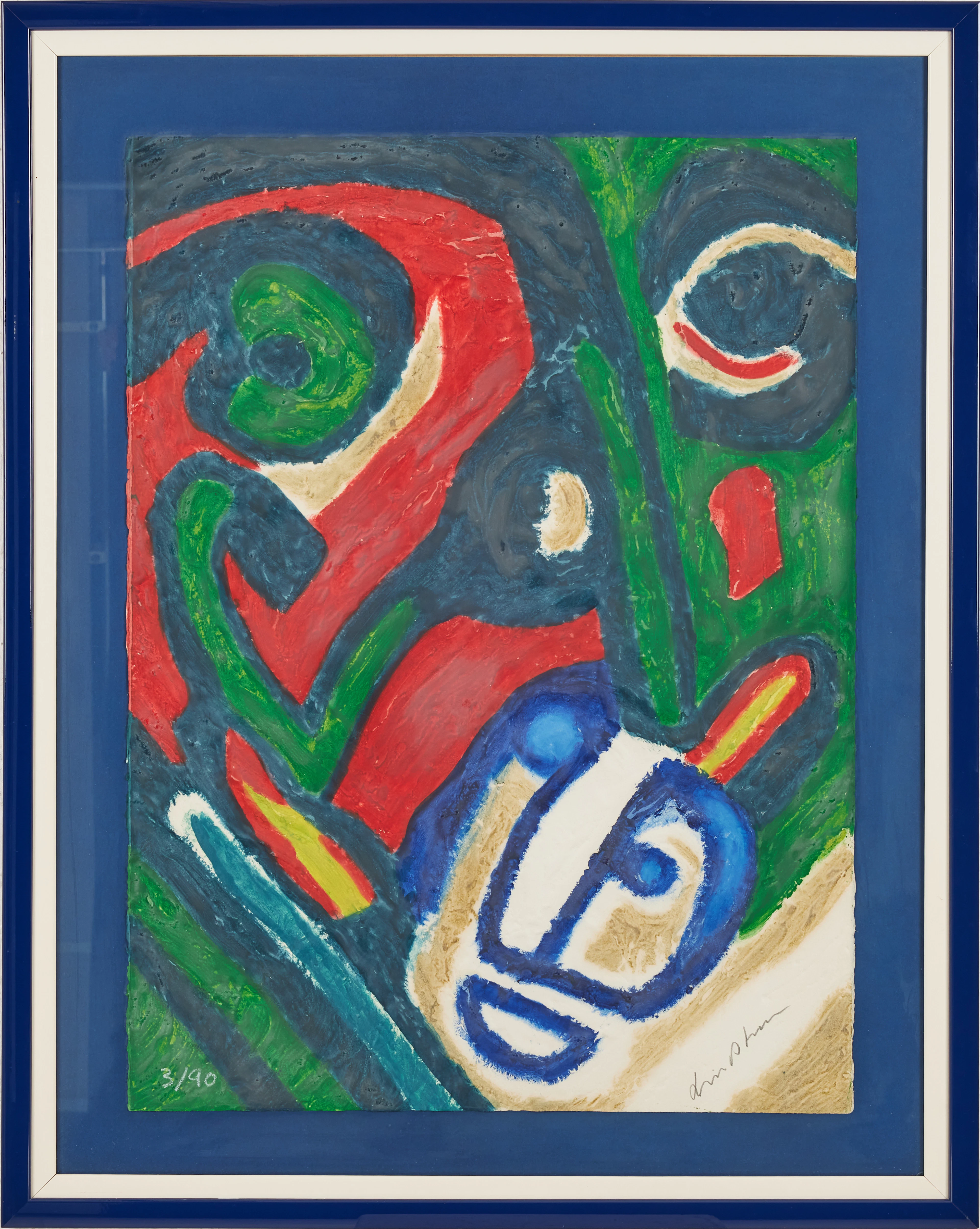 BENGT LINDSTRÖM. Figuromposition, signerad och numrerad, 3/90, ca