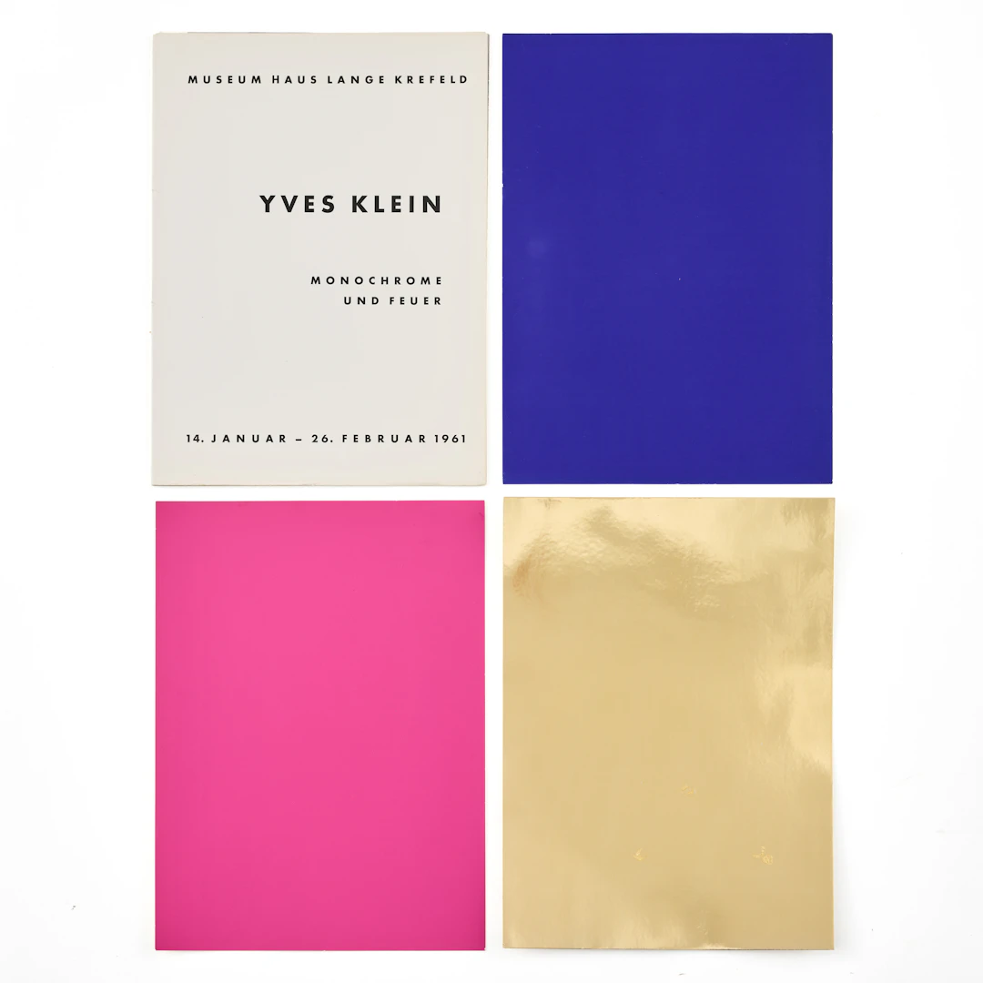 YVES KLEIN. "Monochrome und Feuer (Triptych).".