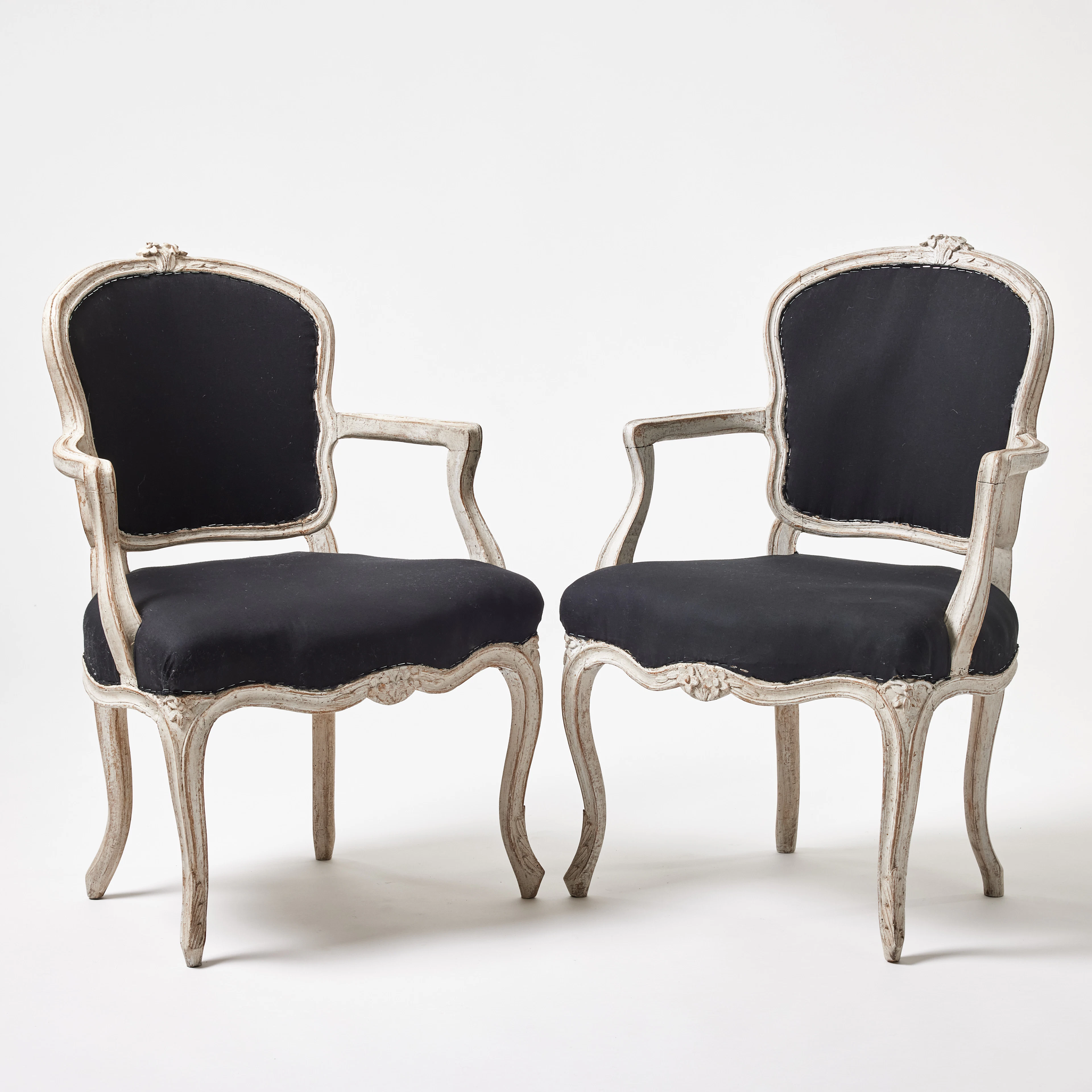 ARMLÄNSTOLAR, ett par, Louis XV, Frankrike 1700-talets andra hälft